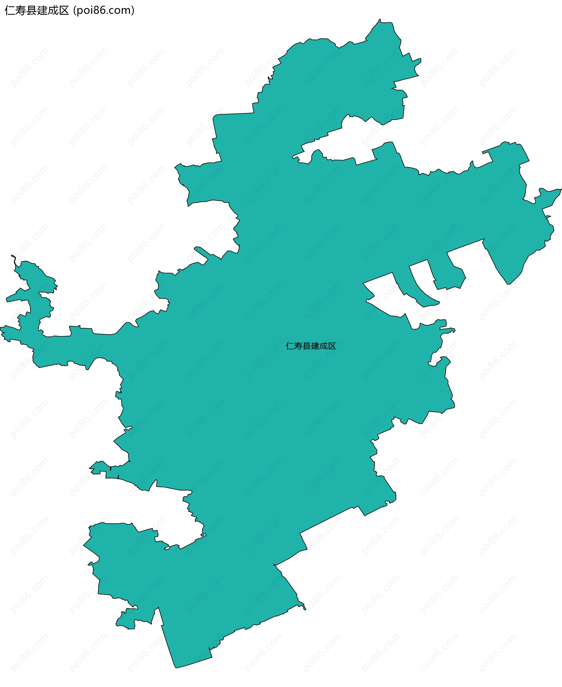 仁寿县建成区边界地图