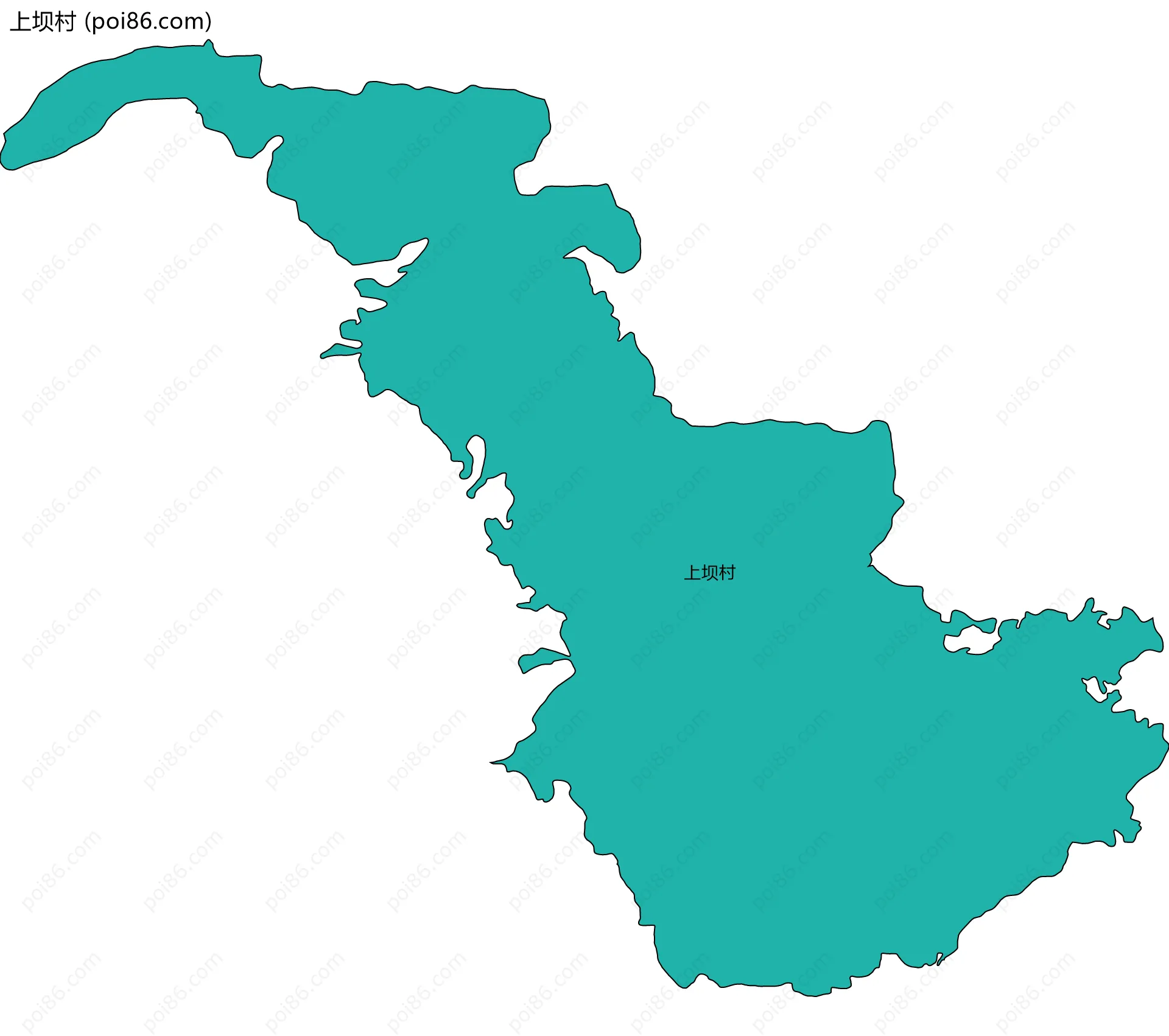 上坝村边界地图