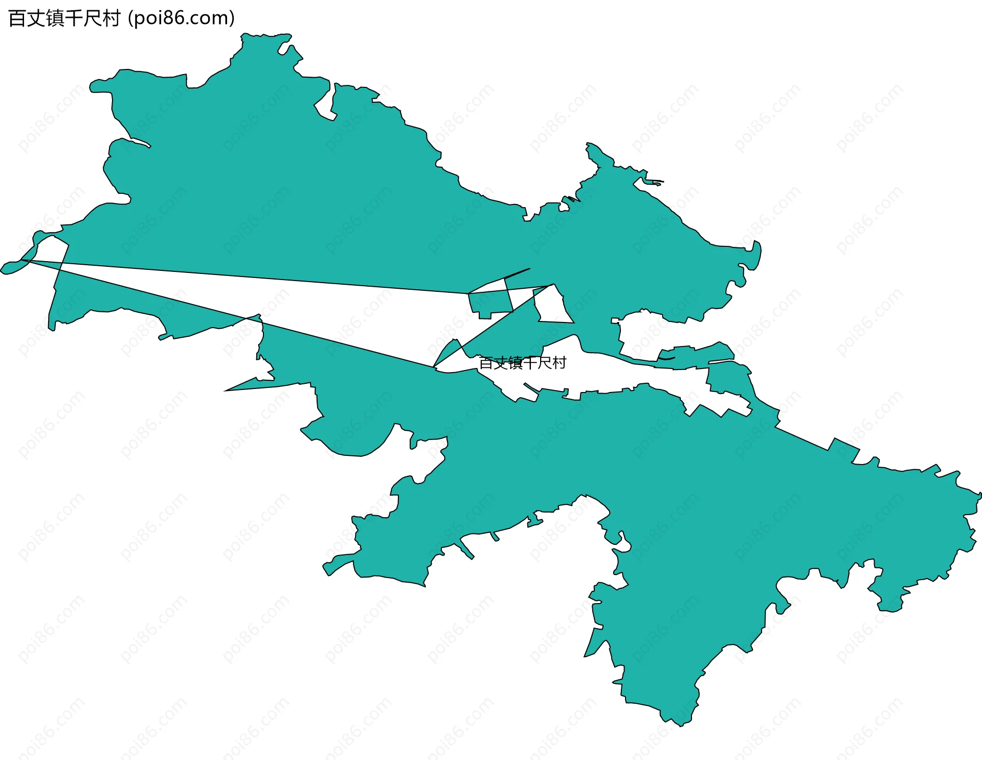 百丈镇千尺村边界地图