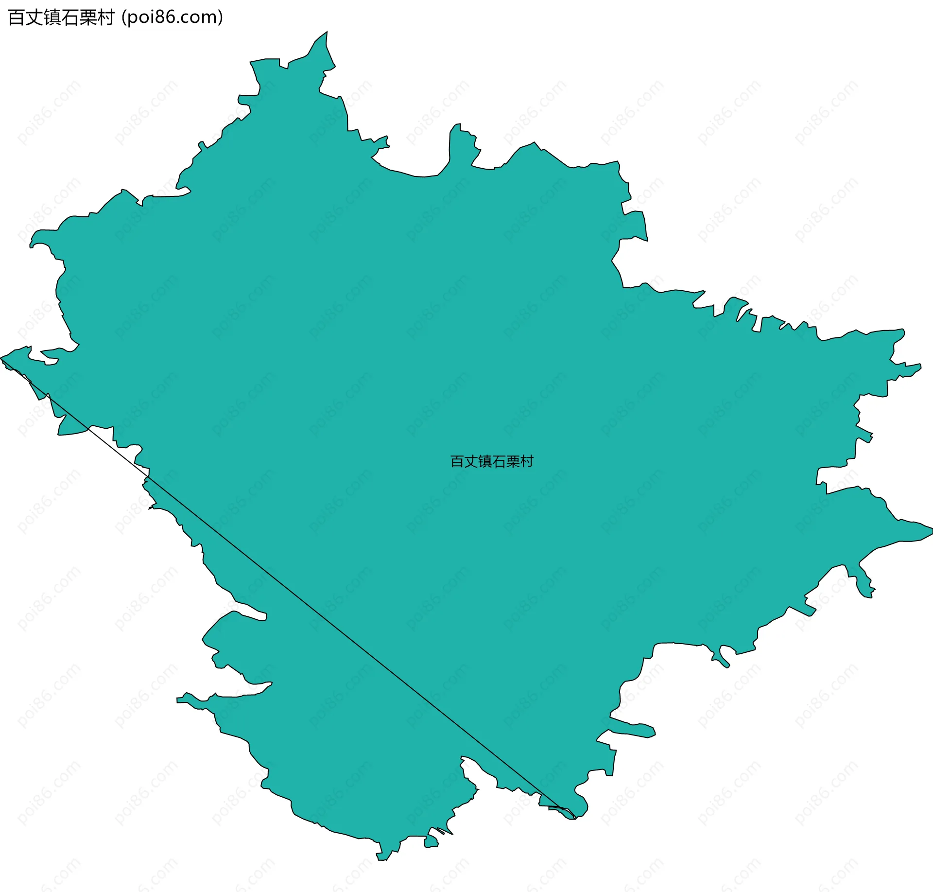百丈镇石栗村边界地图