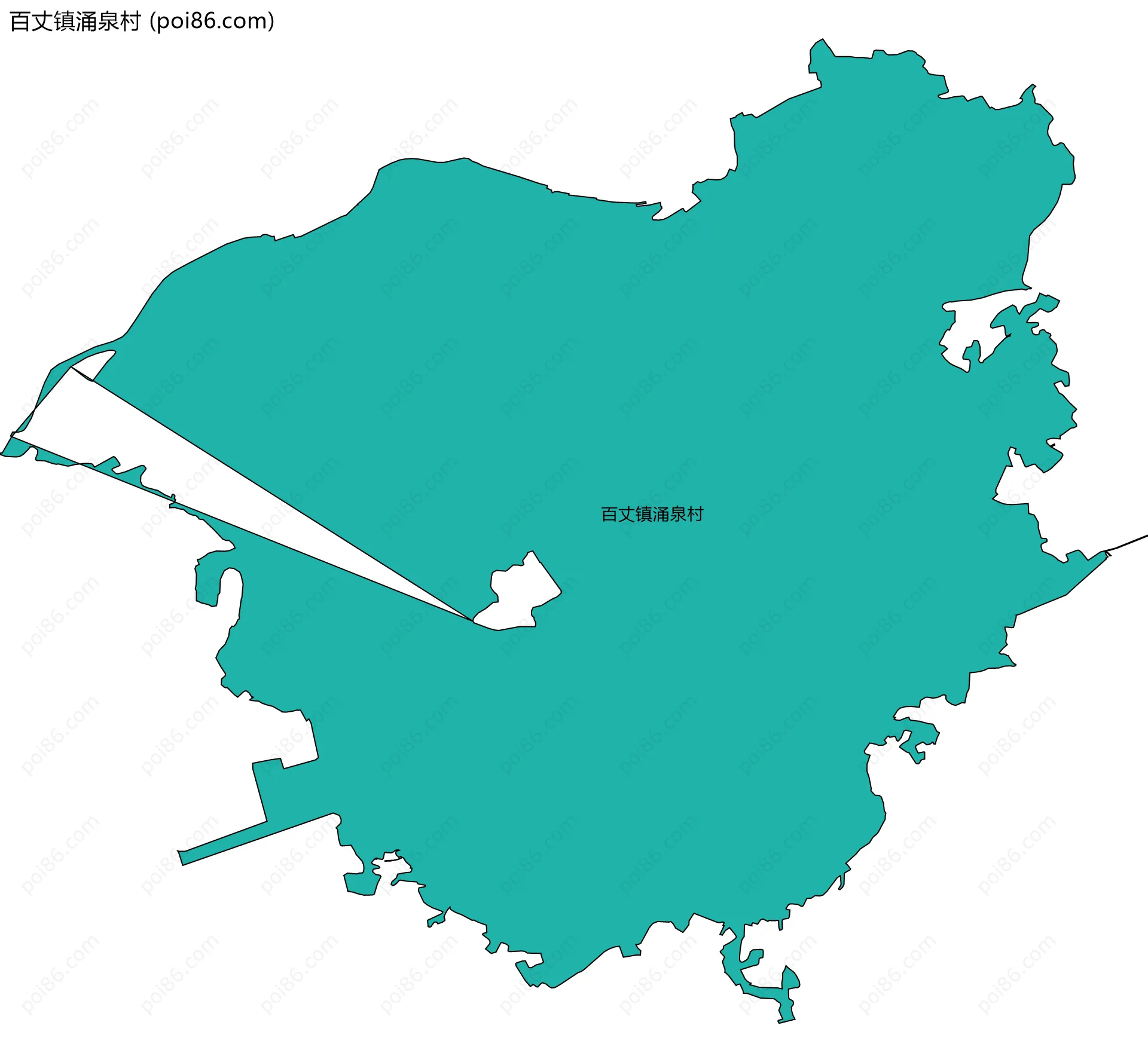 百丈镇涌泉村边界地图