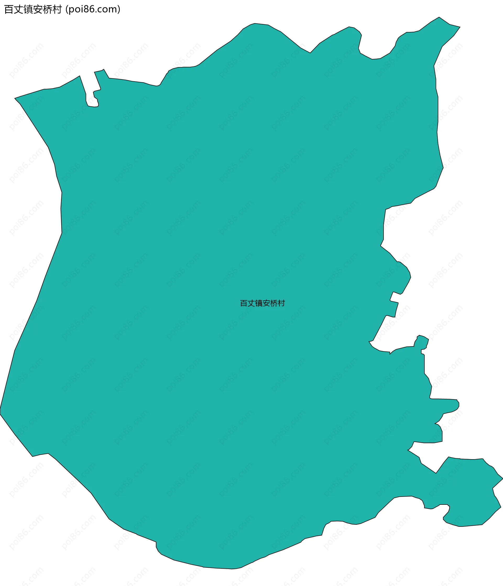 百丈镇安桥村边界地图