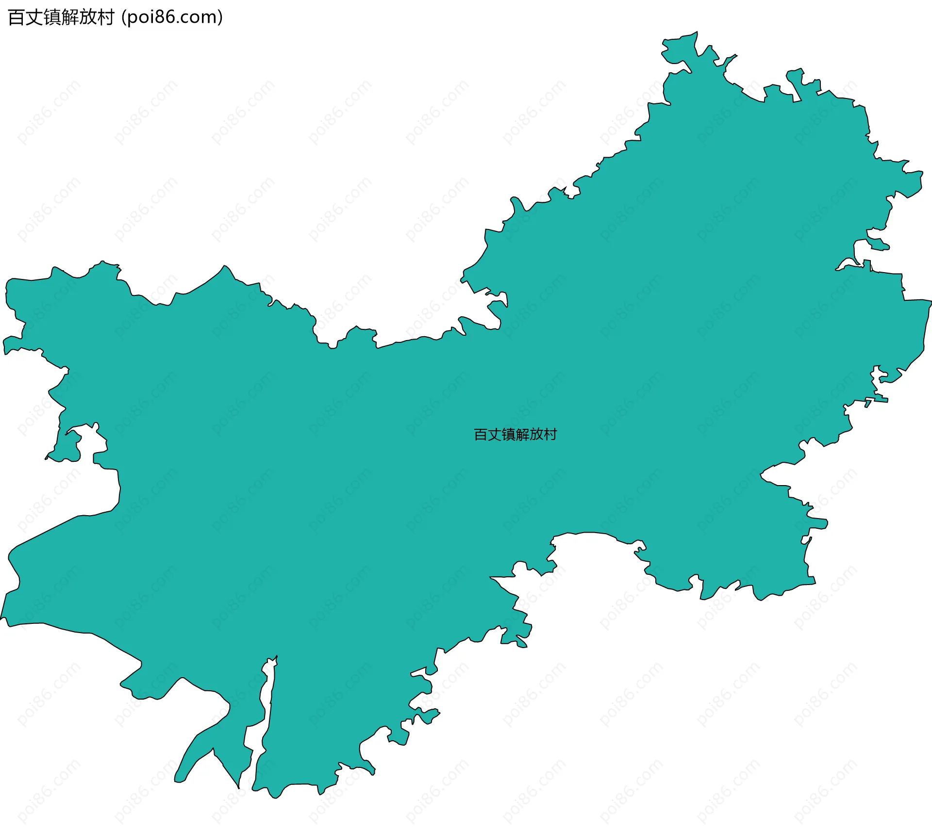 百丈镇解放村边界地图