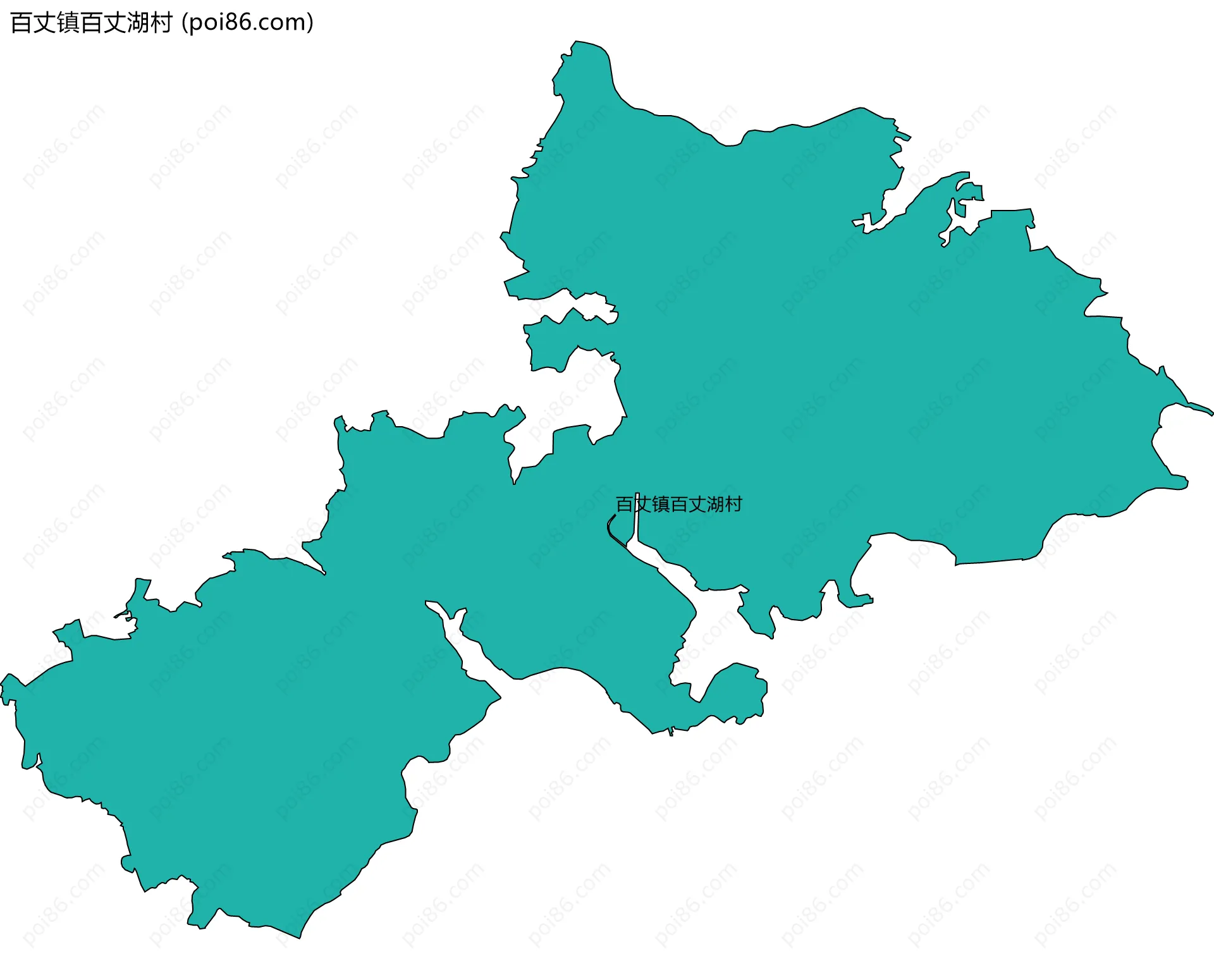 百丈镇百丈湖村边界地图