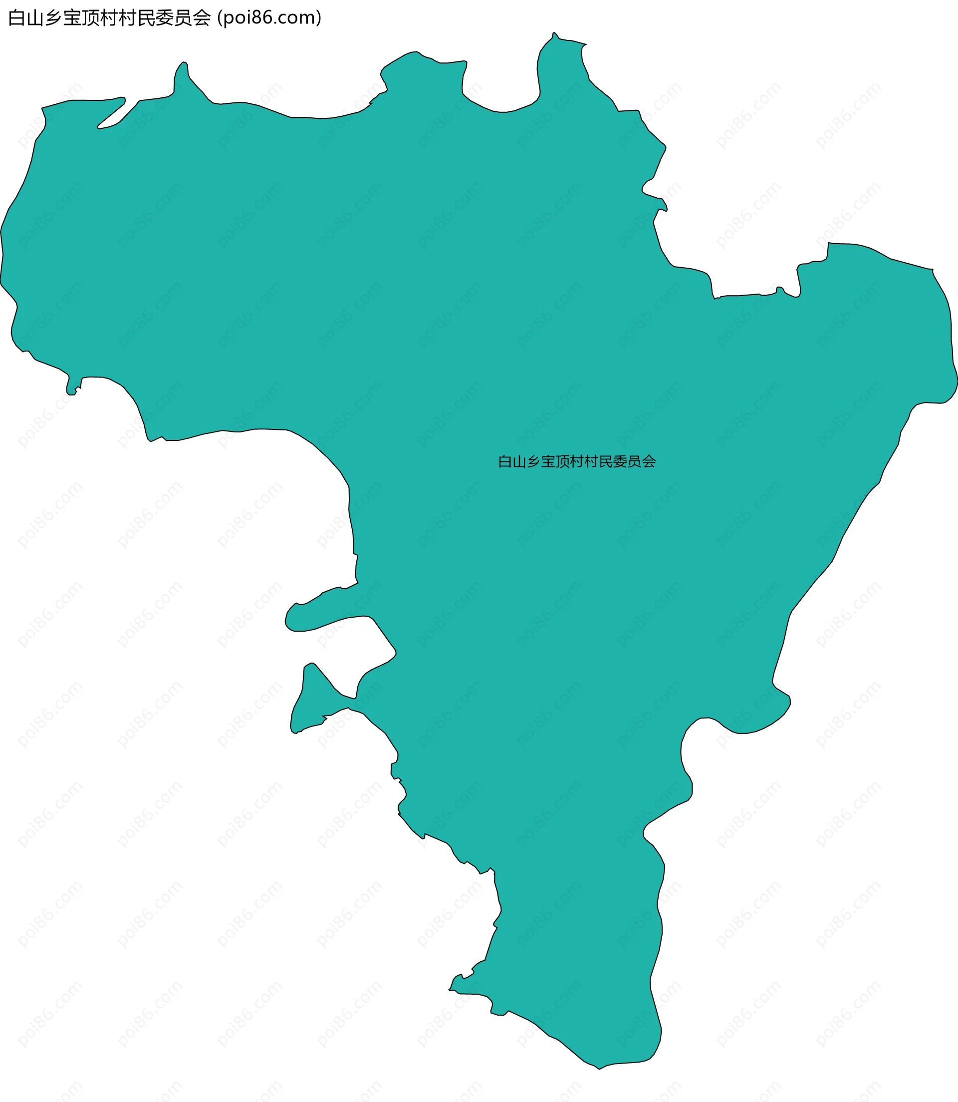 白山乡宝顶村村民委员会边界地图