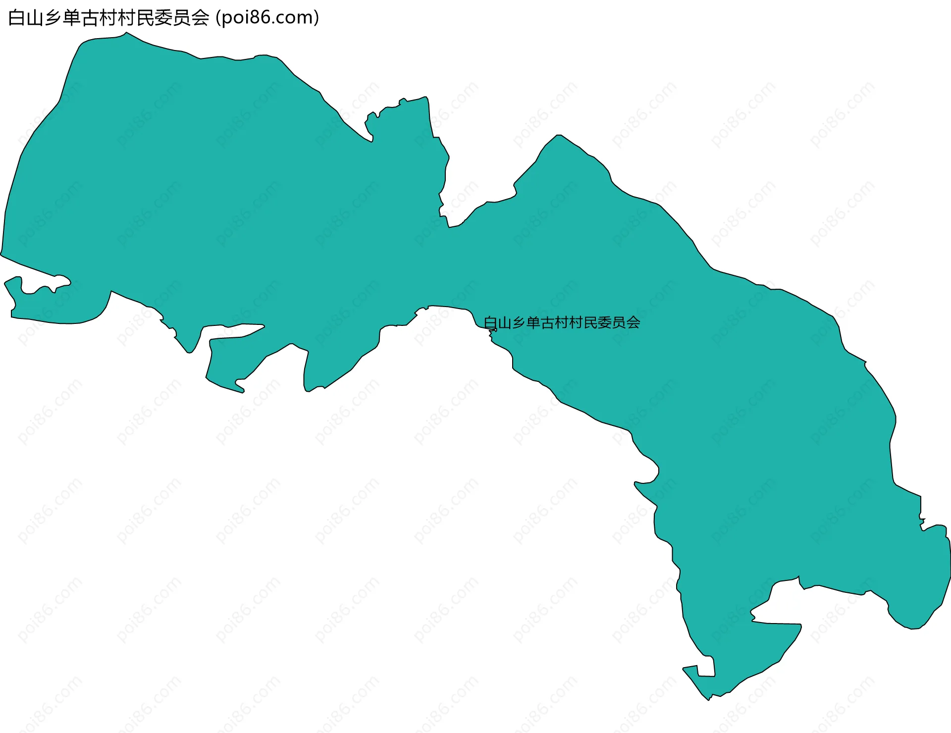 白山乡单古村村民委员会边界地图