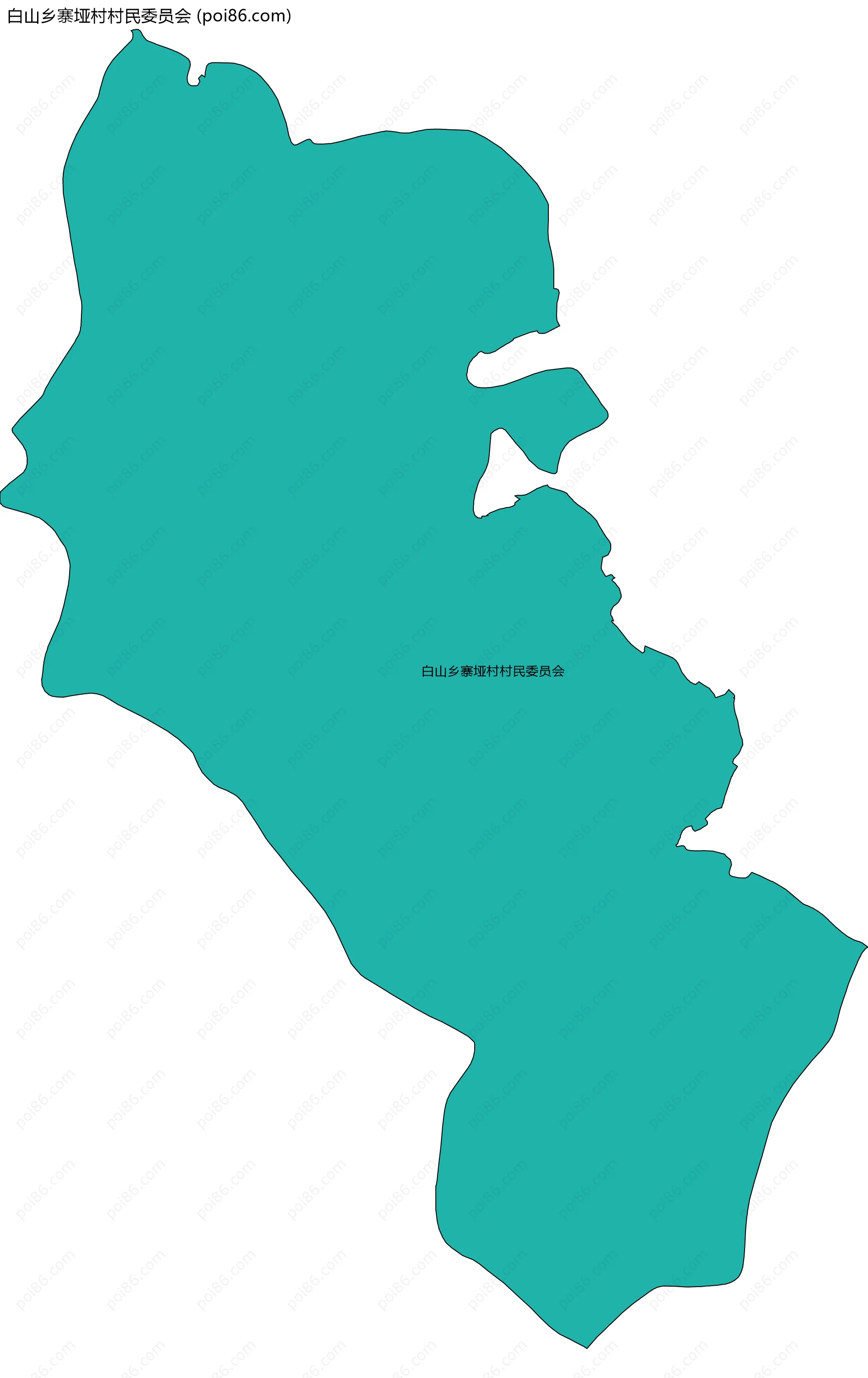 白山乡寨垭村村民委员会边界地图