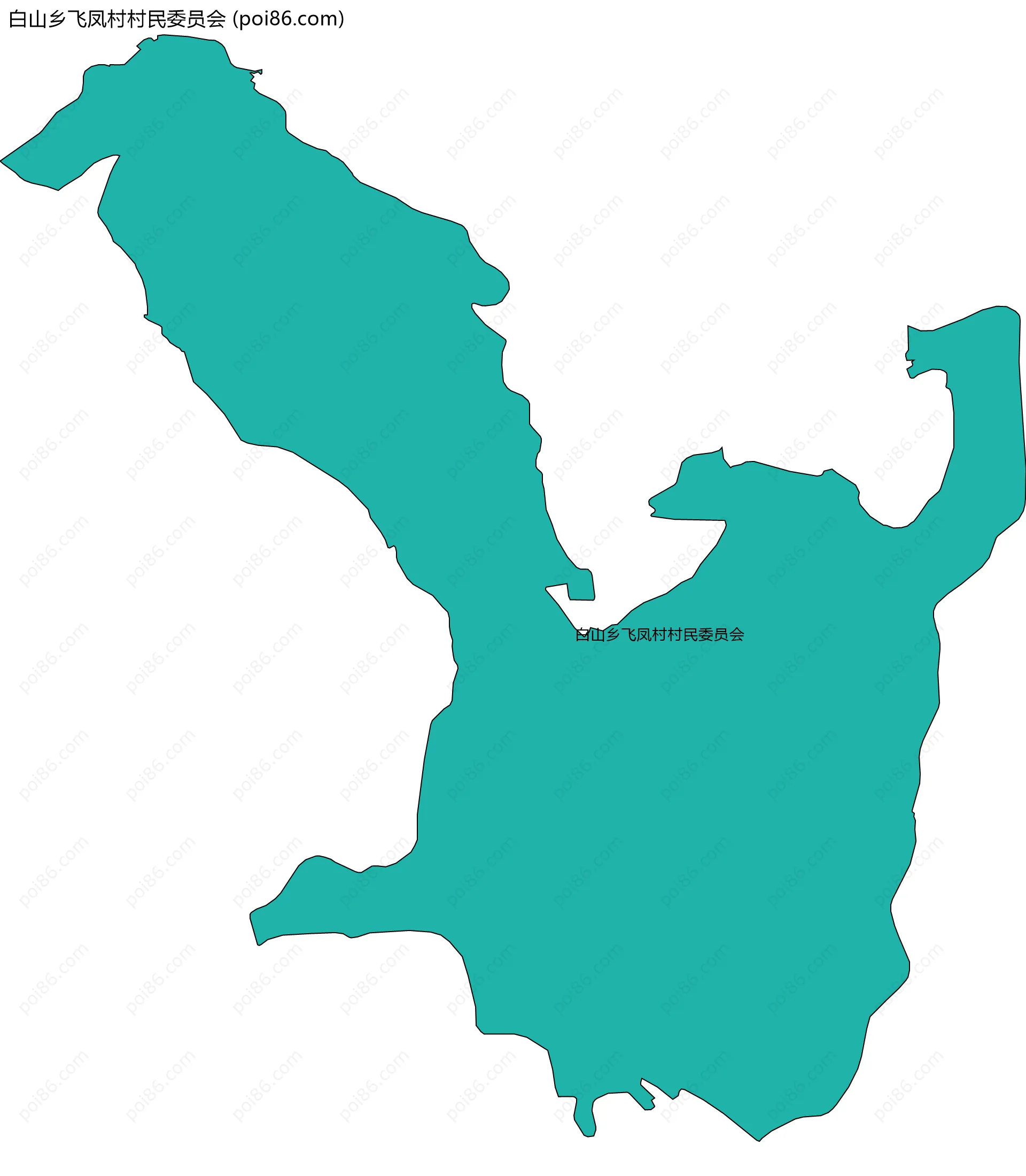 白山乡飞凤村村民委员会边界地图