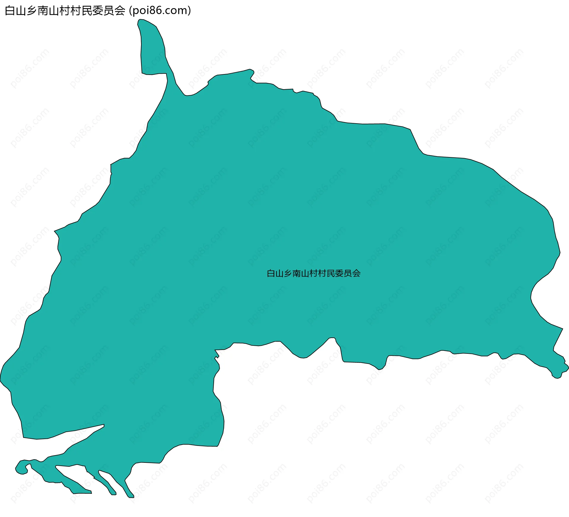白山乡南山村村民委员会边界地图