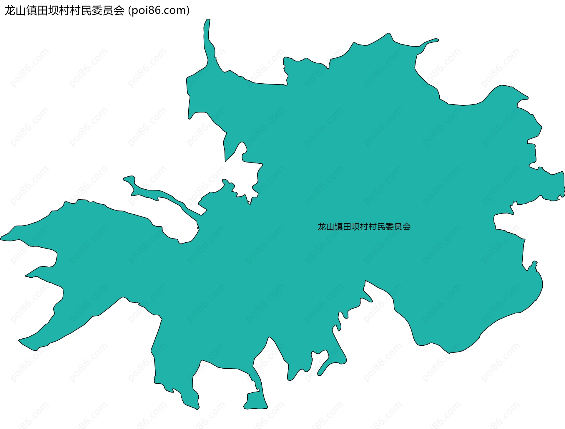 龙山镇田坝村村民委员会边界地图