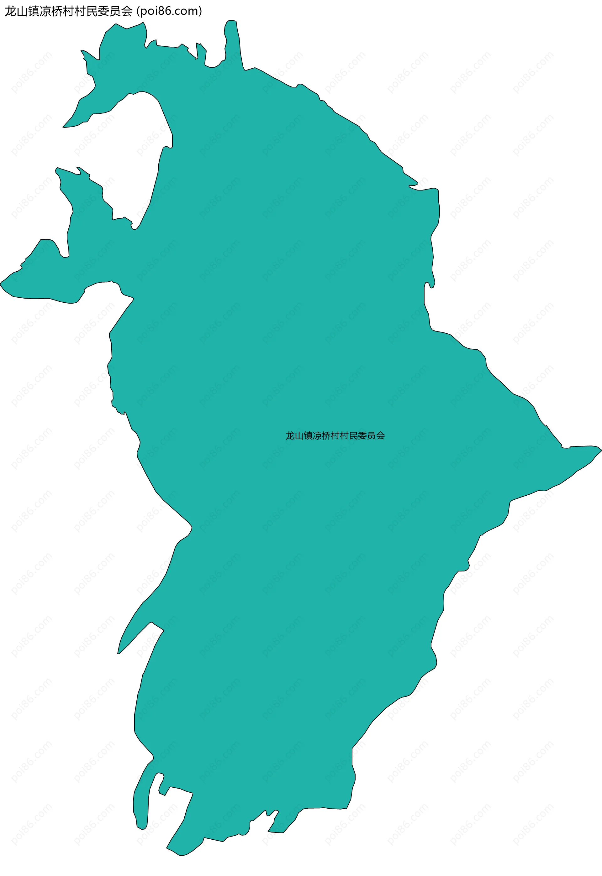 龙山镇凉桥村村民委员会边界地图