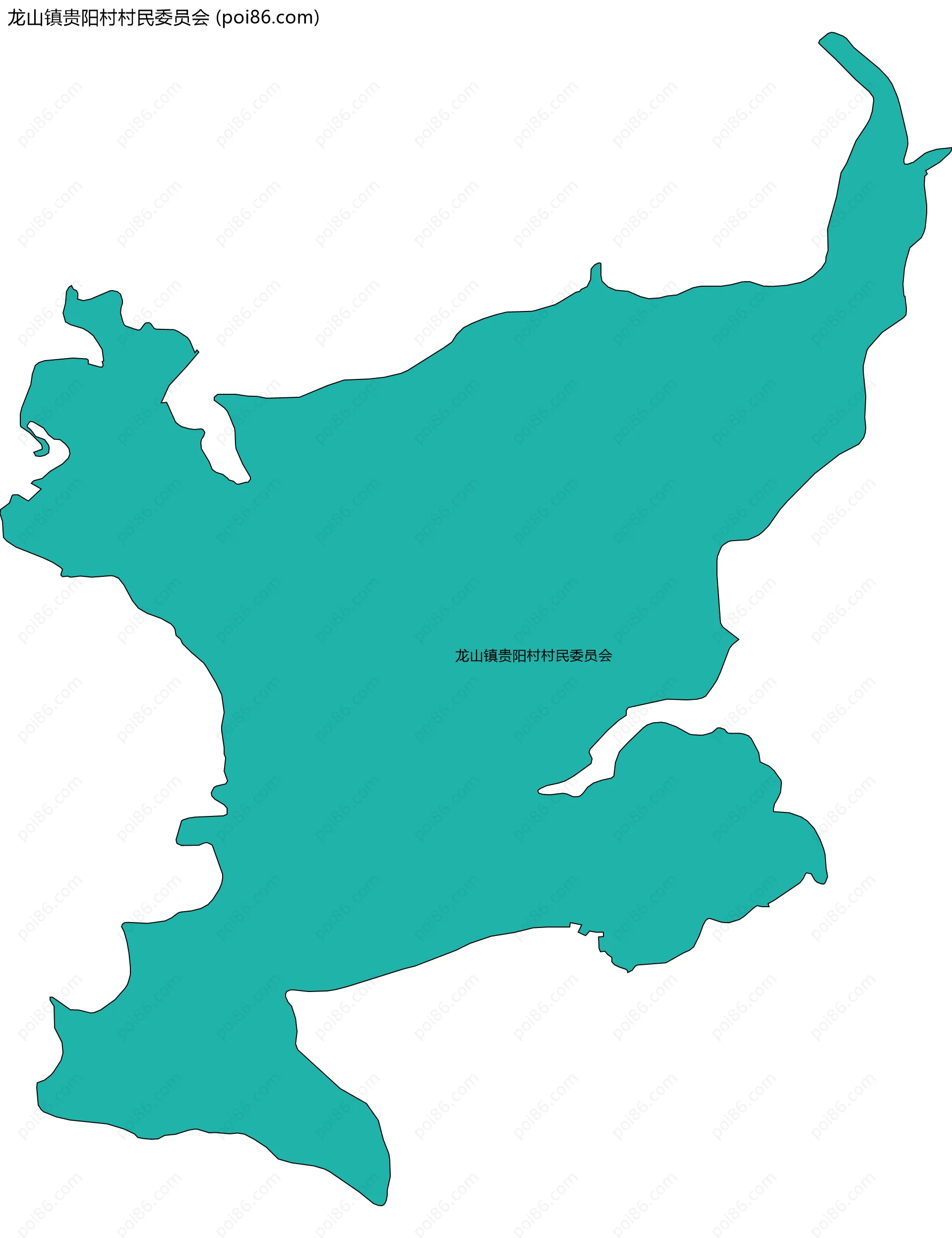 龙山镇贵阳村村民委员会边界地图