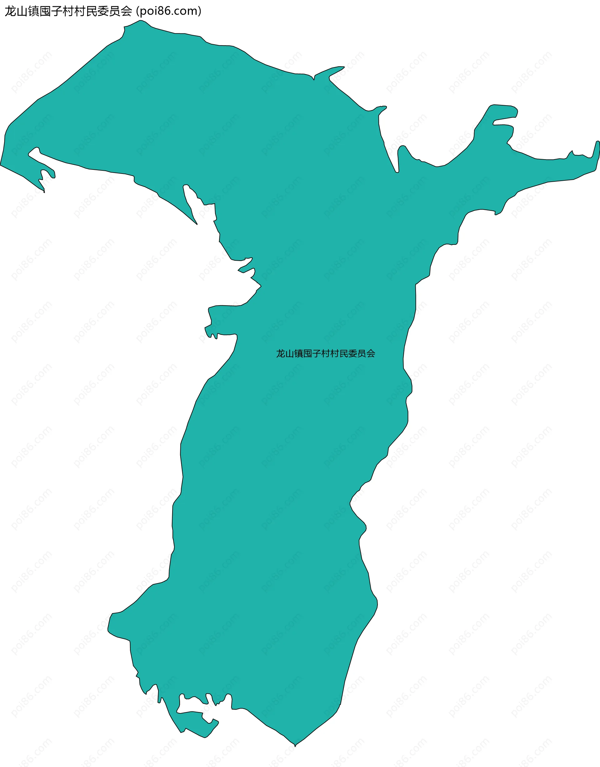 龙山镇囤子村村民委员会边界地图