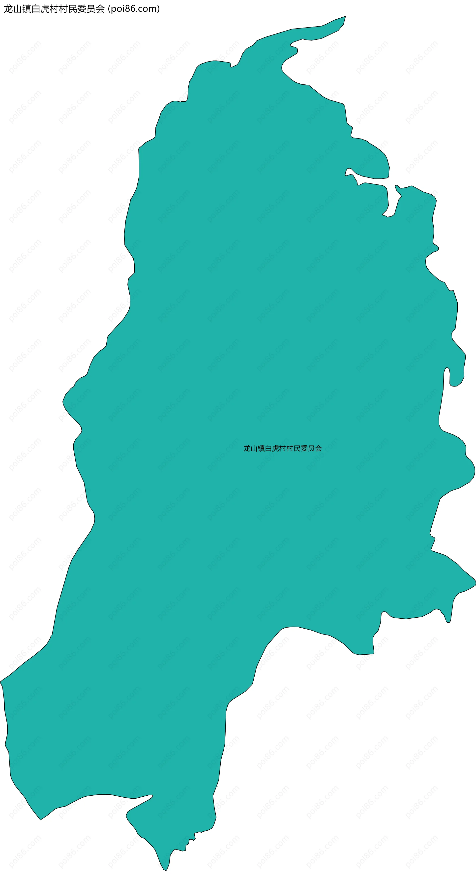龙山镇白虎村村民委员会边界地图