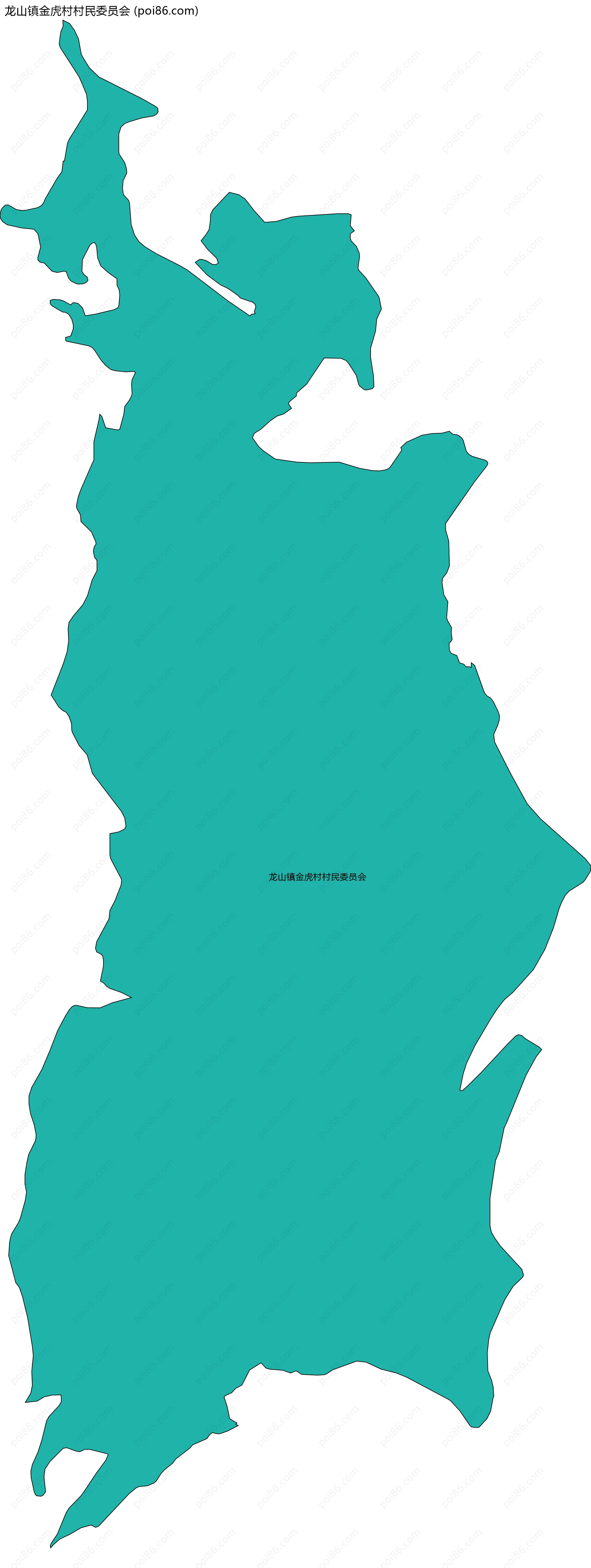 龙山镇金虎村村民委员会边界地图