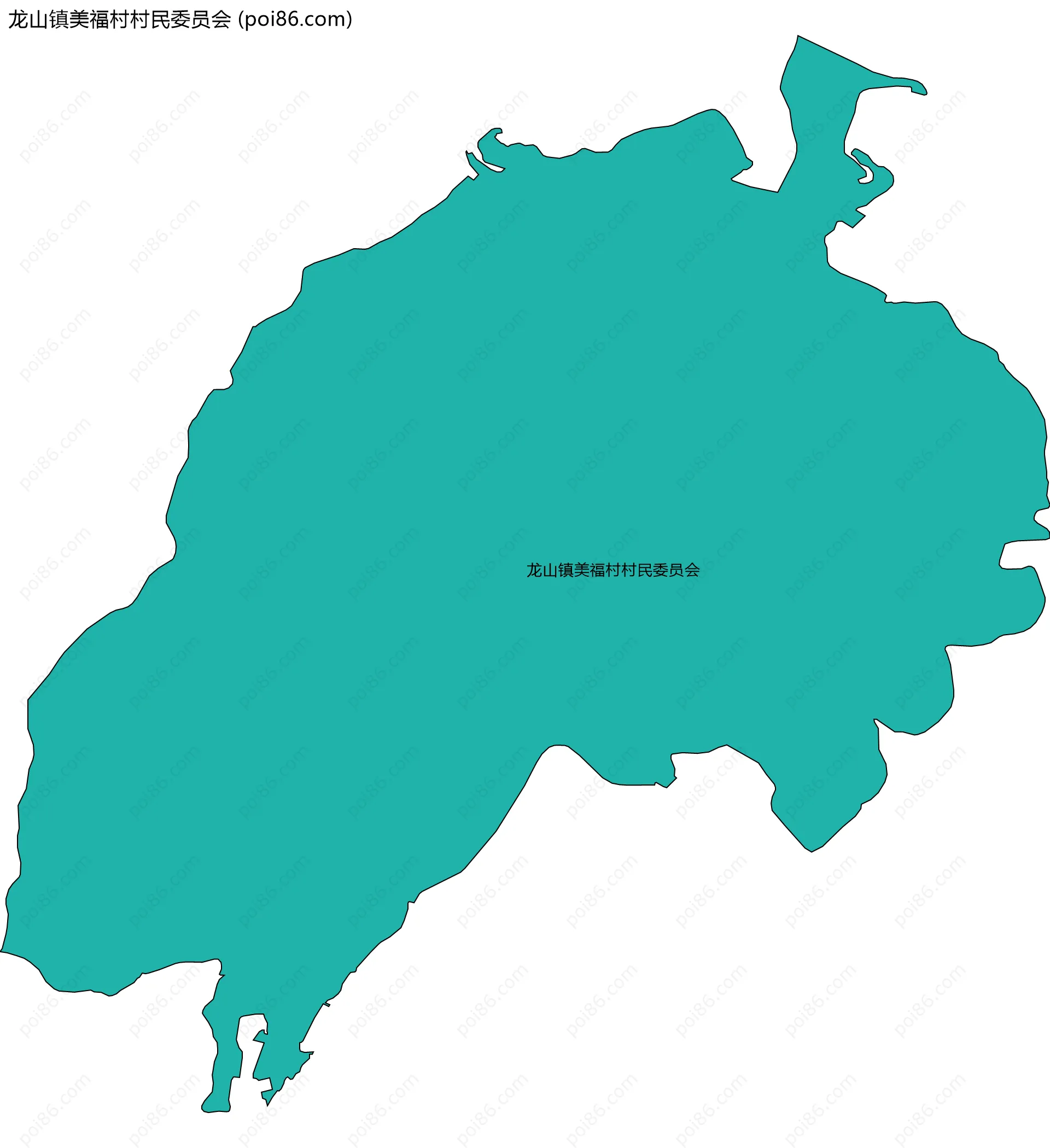龙山镇美福村村民委员会边界地图