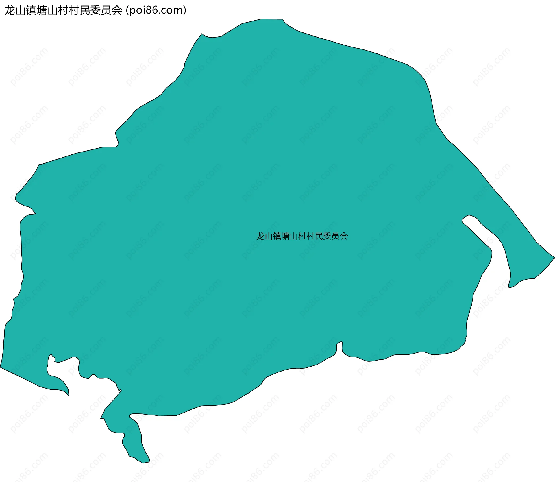 龙山镇塘山村村民委员会边界地图