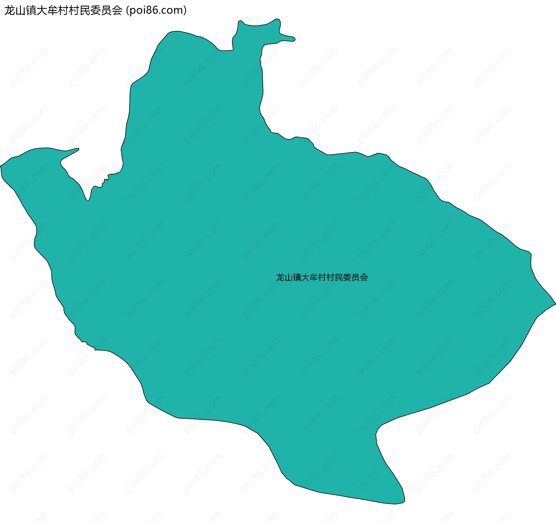 龙山镇大牟村村民委员会边界地图