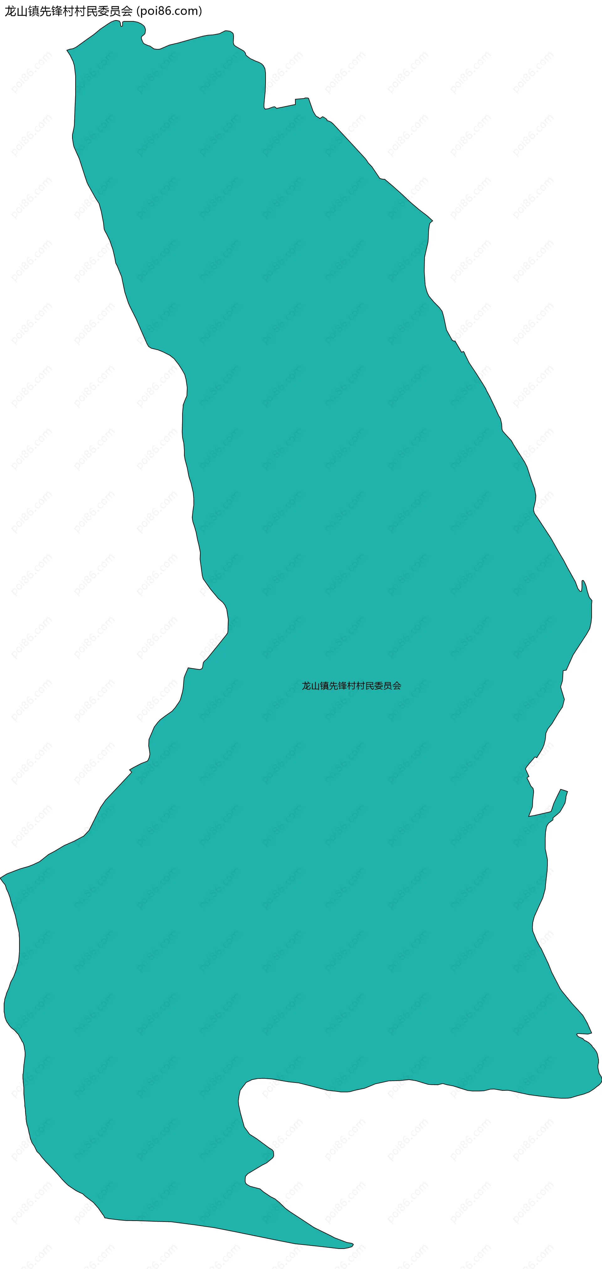 龙山镇先锋村村民委员会边界地图