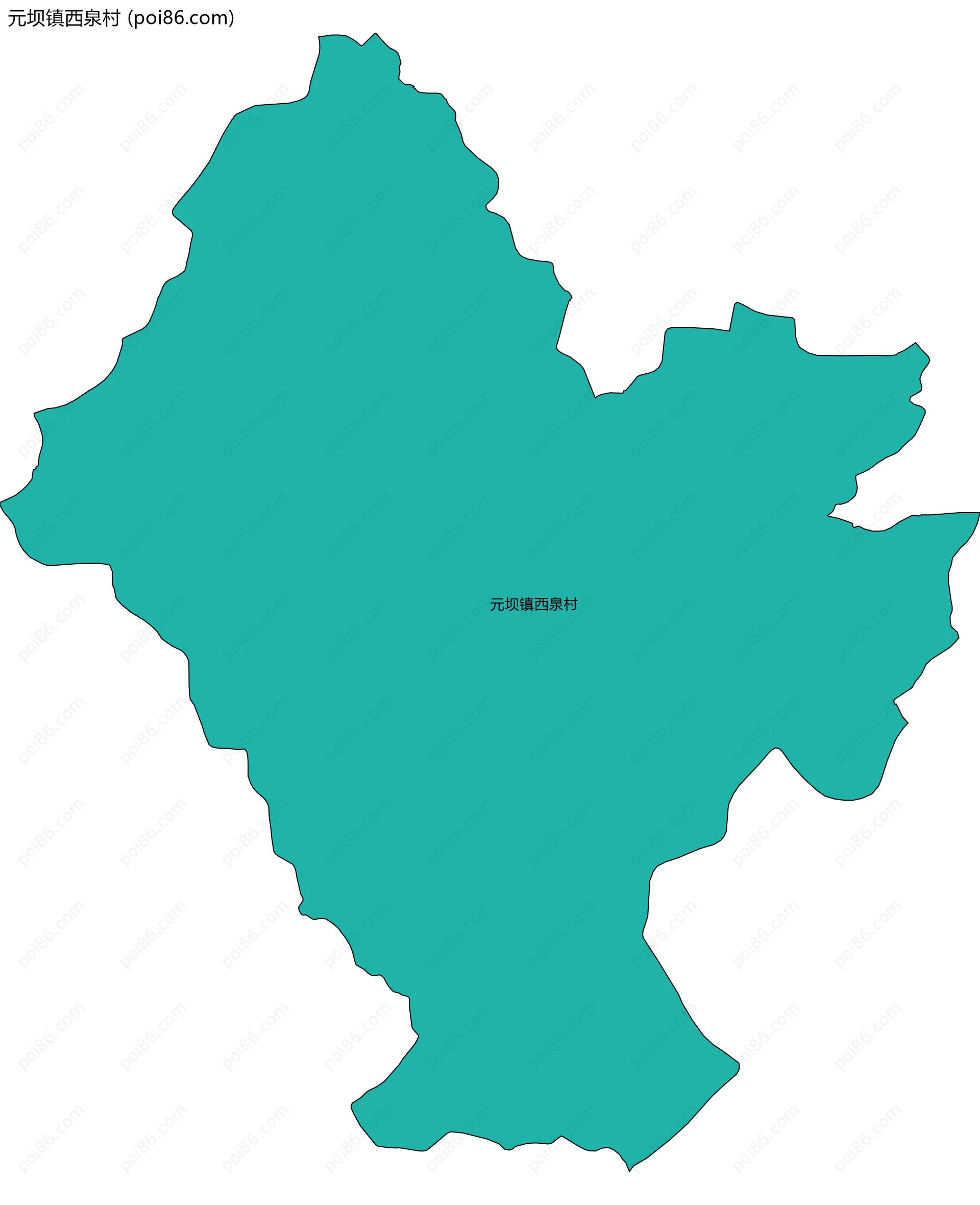 元坝镇西泉村边界地图