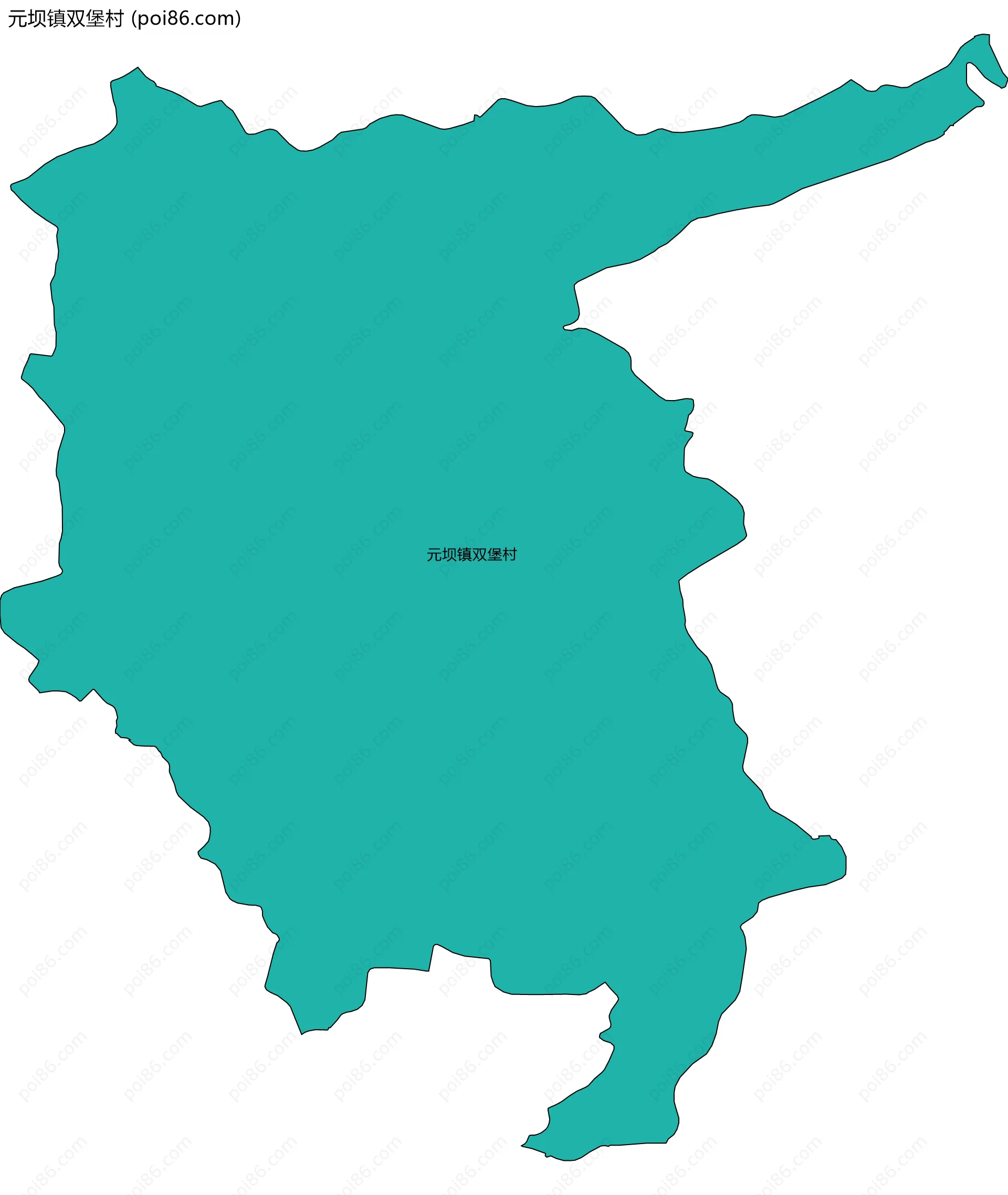 元坝镇双堡村边界地图