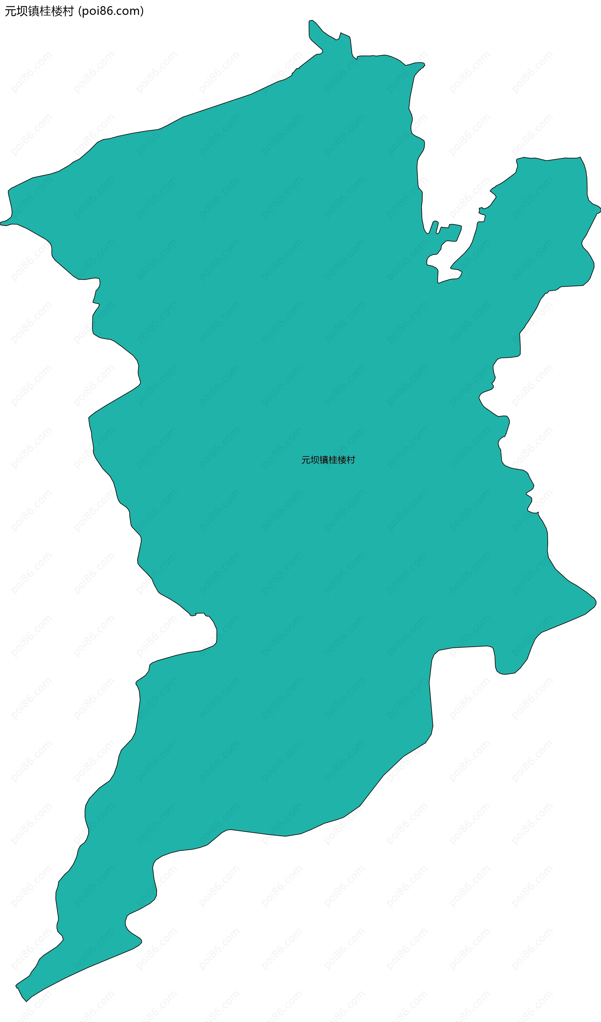 元坝镇桂楼村边界地图