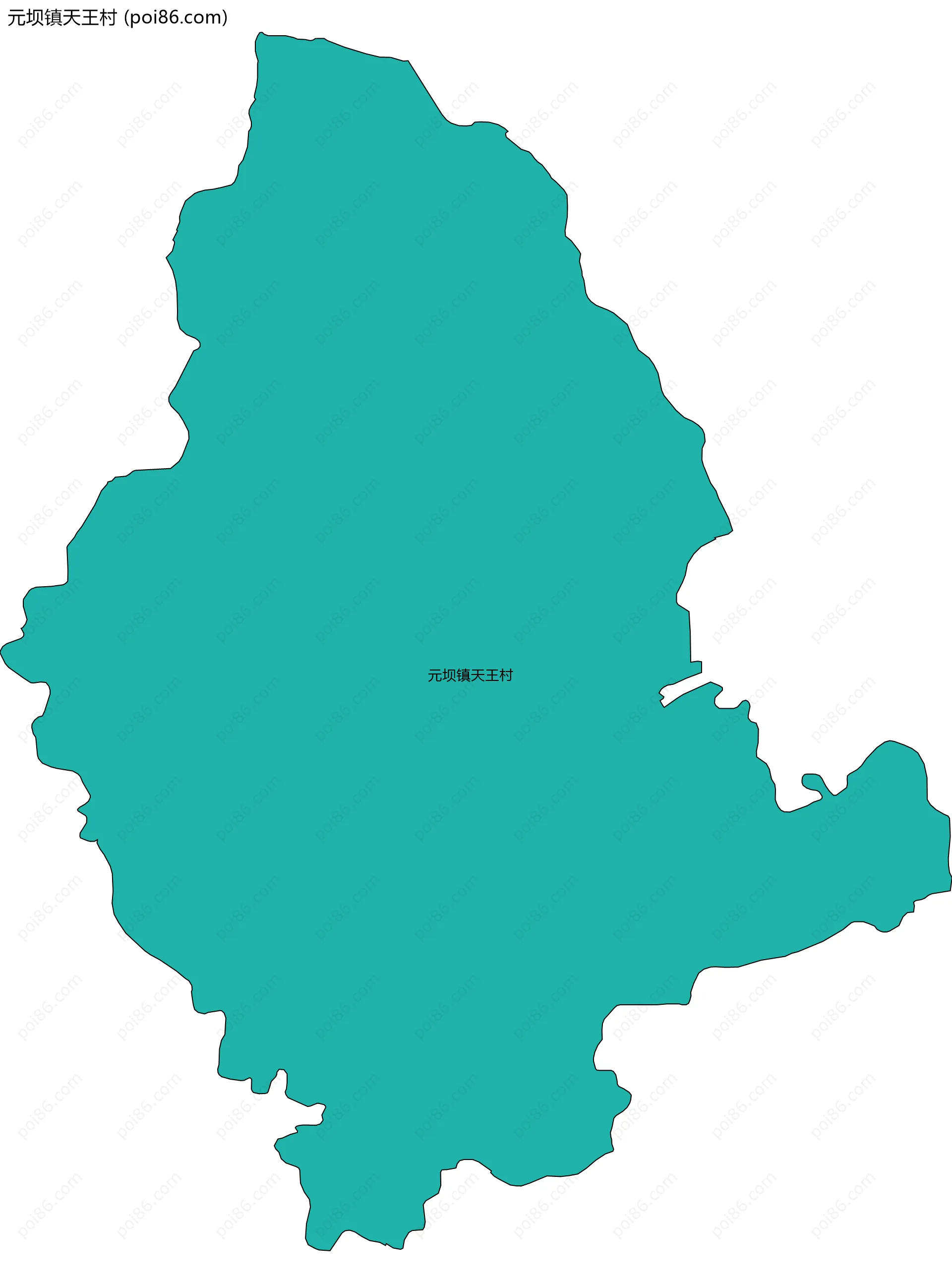 元坝镇天王村边界地图