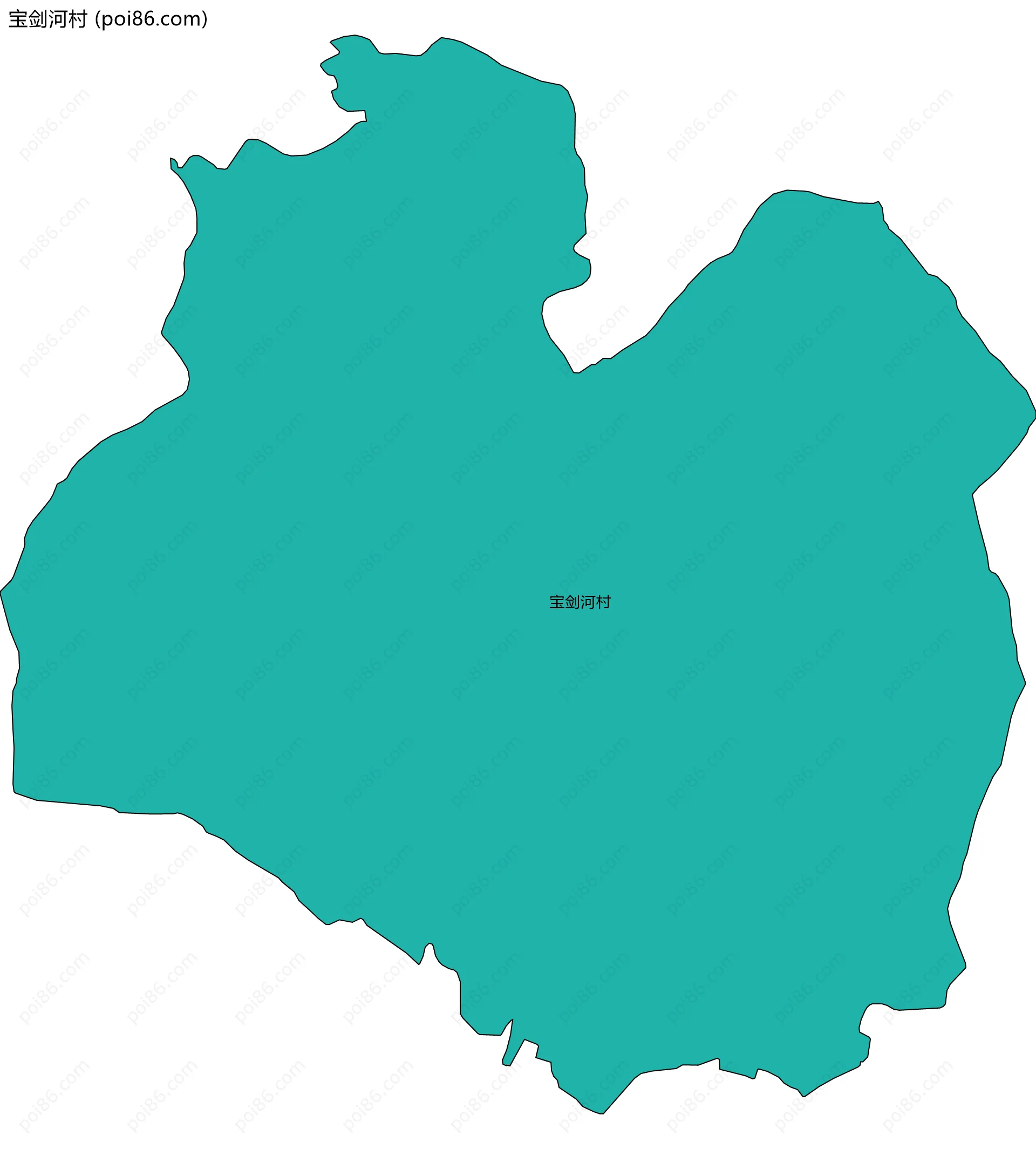 宝剑河村边界地图