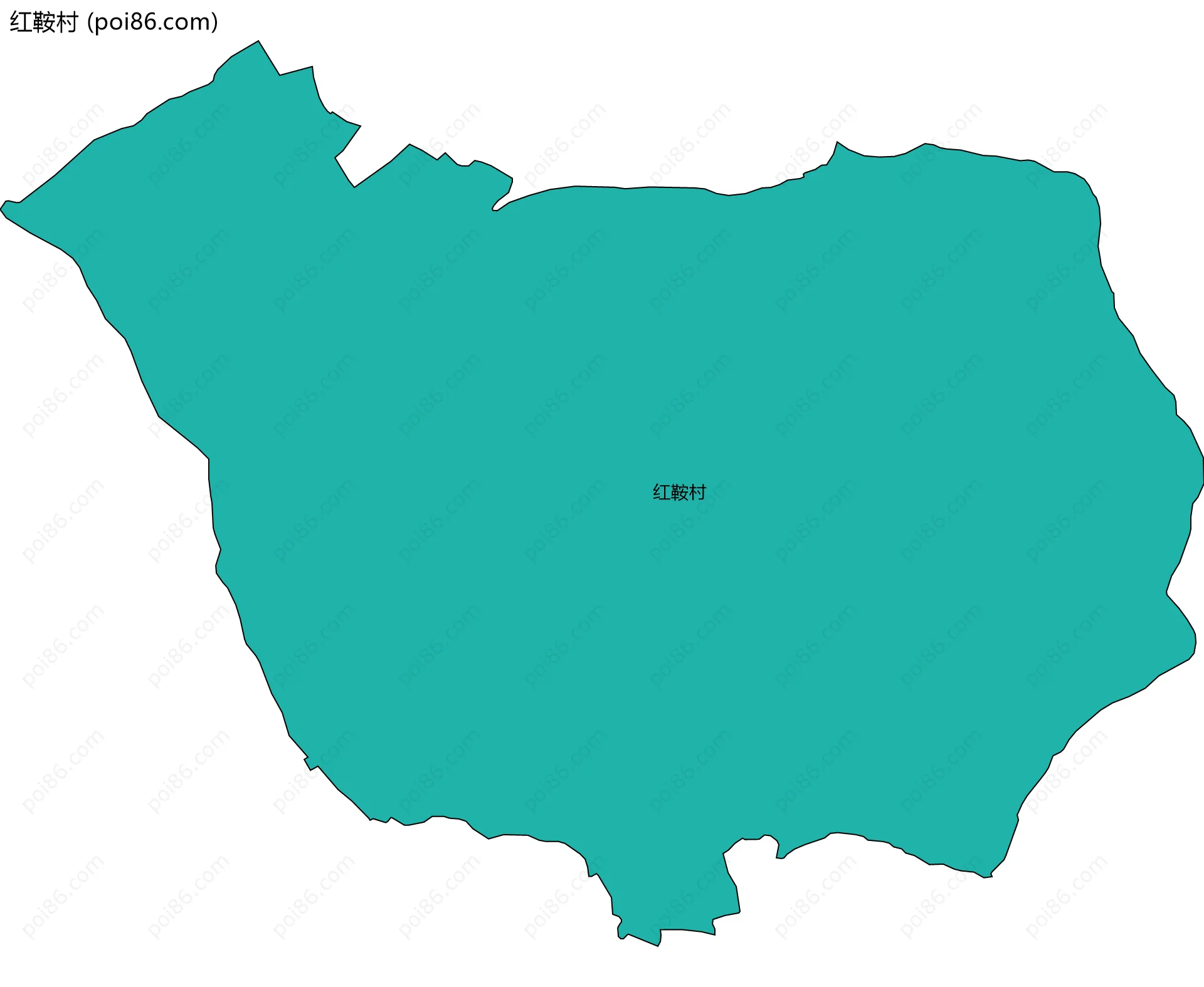 红鞍村边界地图