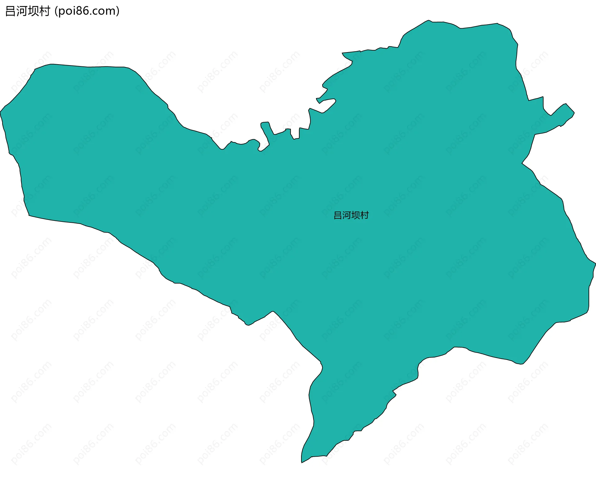 吕河坝村边界地图