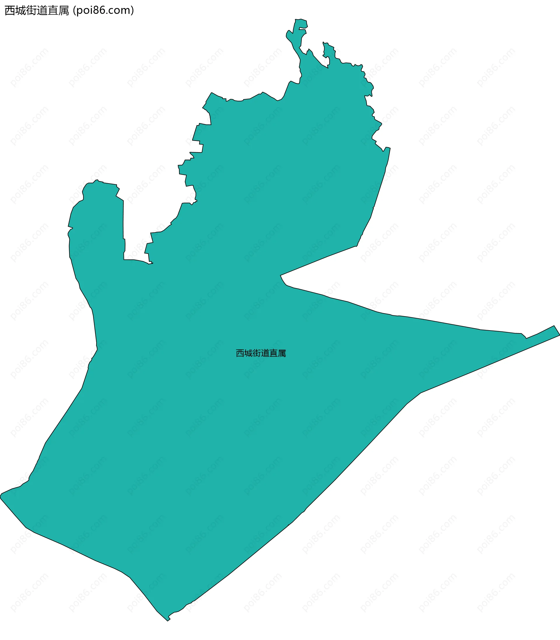 西城街道直属边界地图