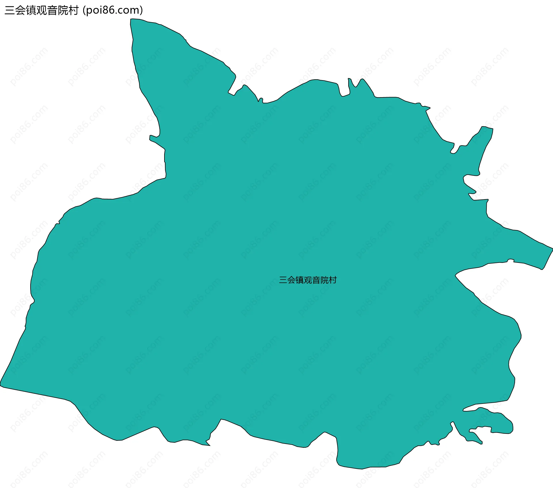 三会镇观音院村边界地图