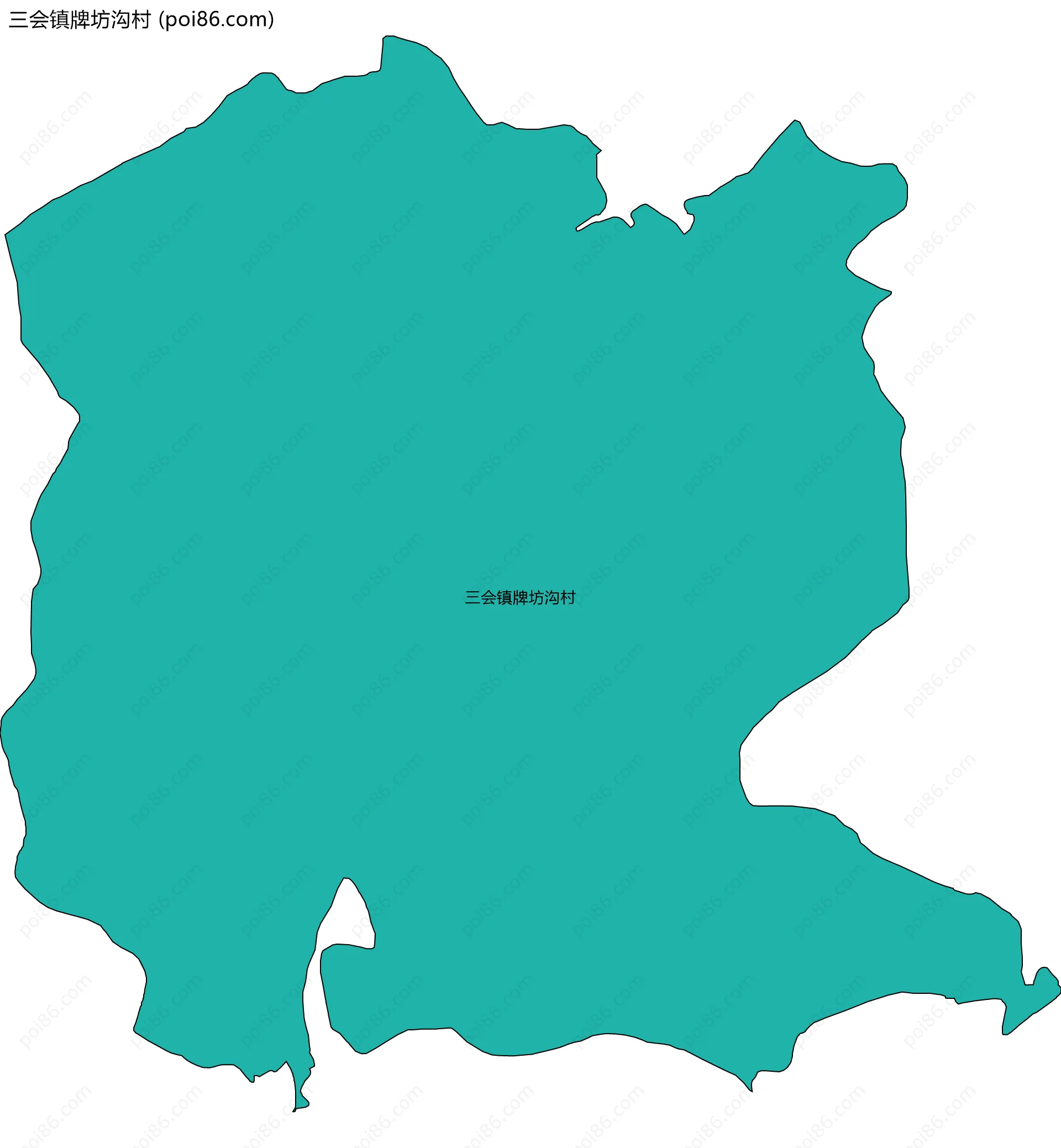 三会镇牌坊沟村边界地图