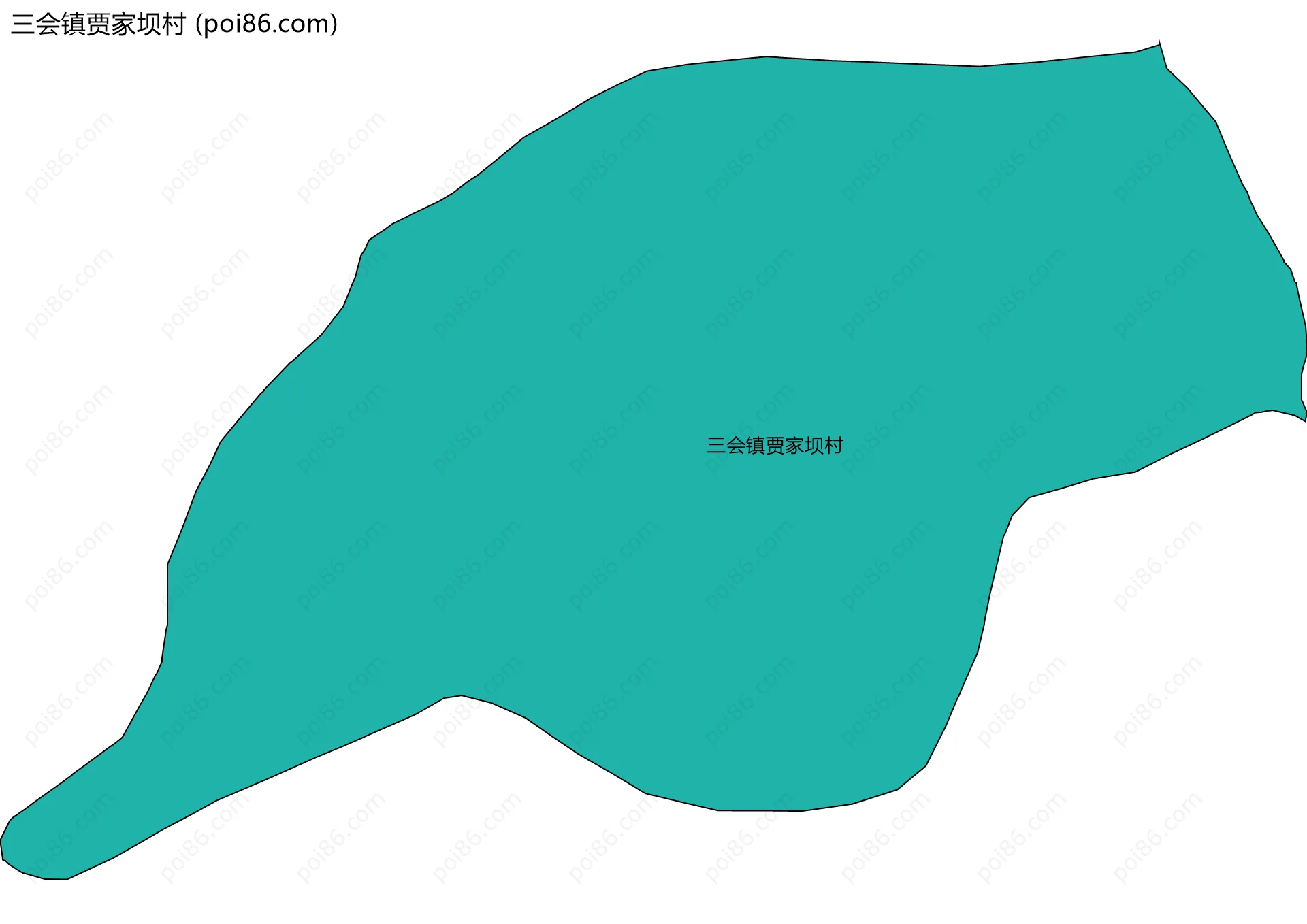 三会镇贾家坝村边界地图