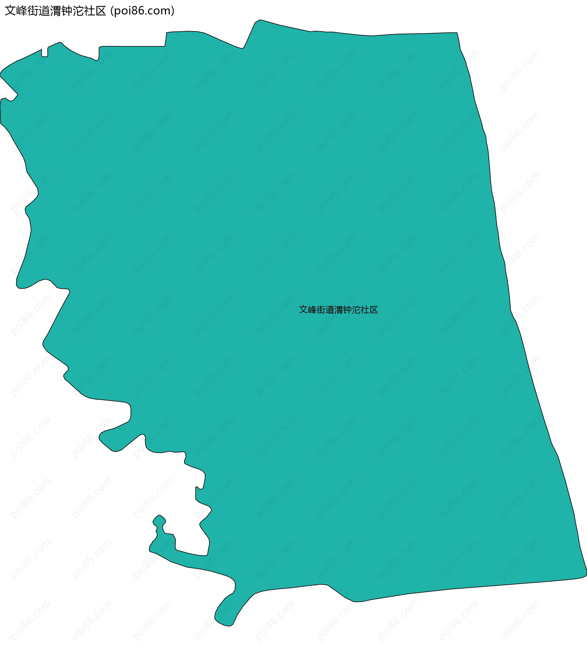 文峰街道渭钟沱社区边界地图