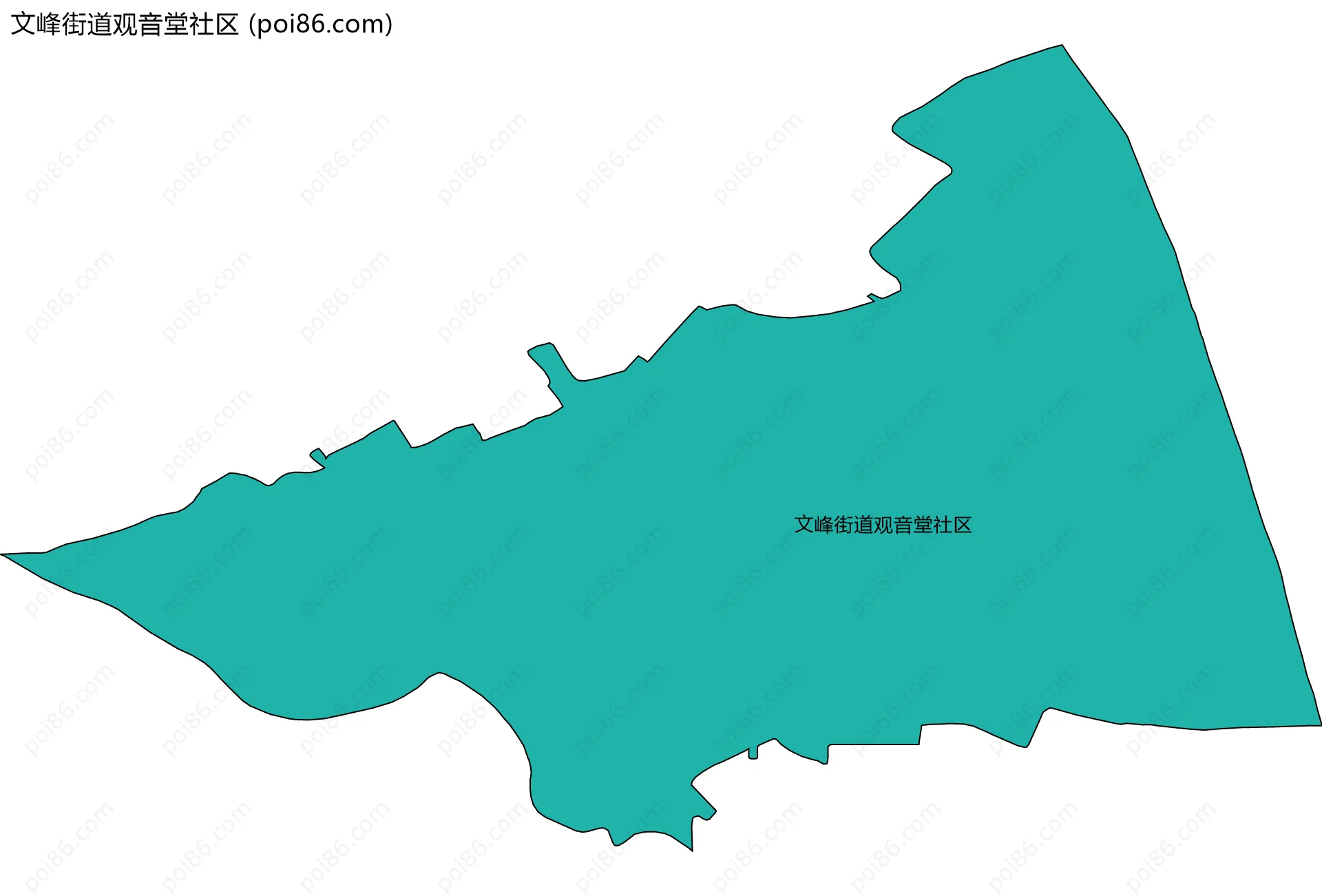 文峰街道观音堂社区边界地图