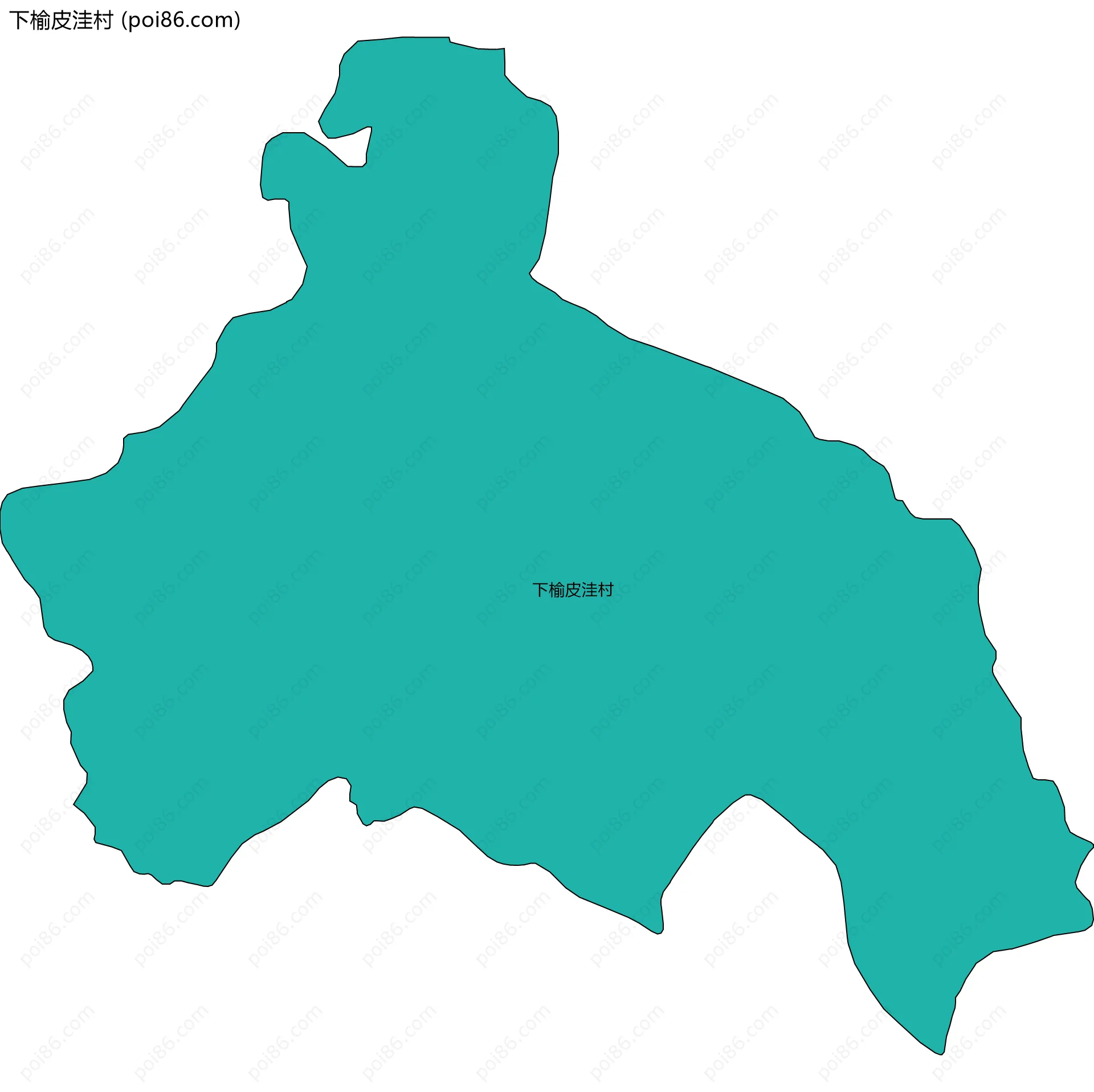 下榆皮洼村边界地图