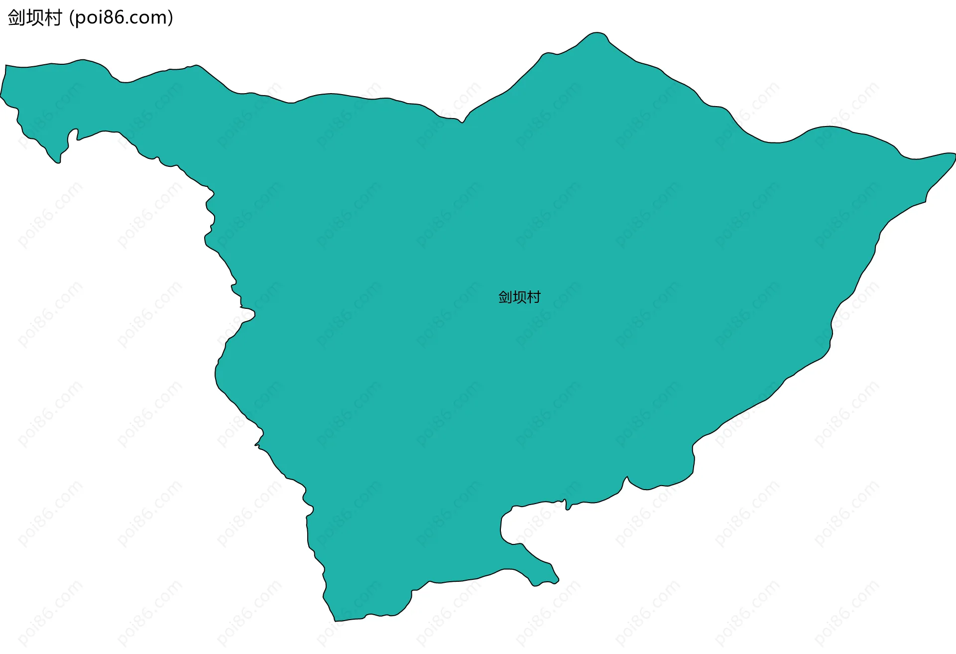剑坝村边界地图