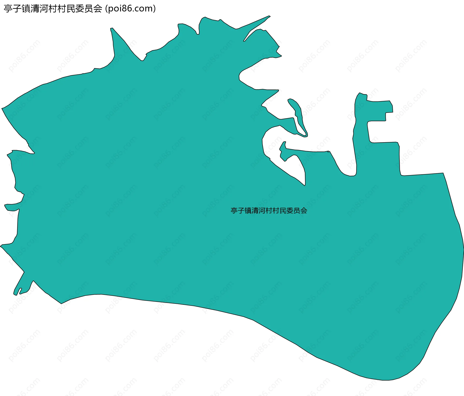 亭子镇清河村村民委员会边界地图