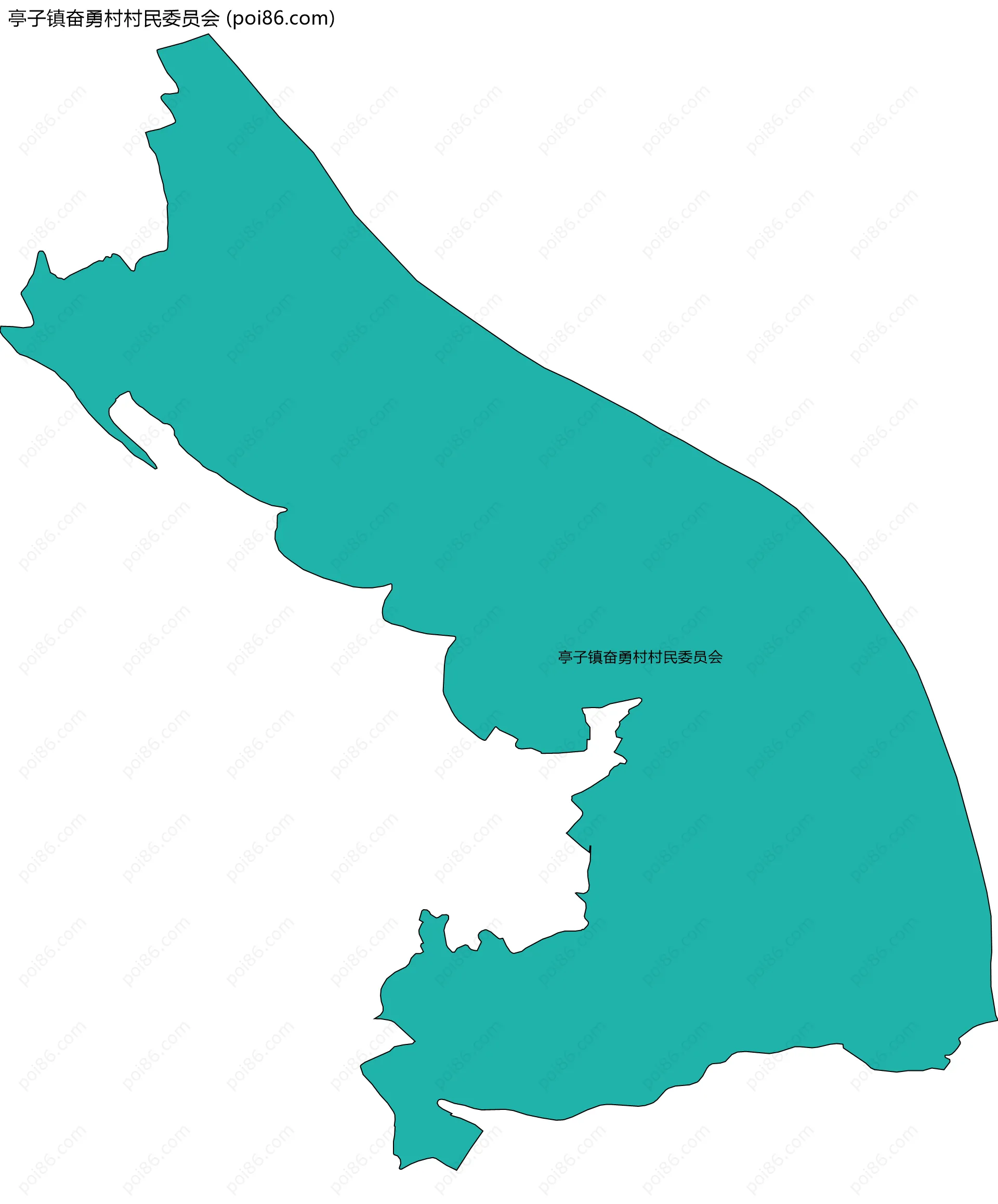 亭子镇奋勇村村民委员会边界地图