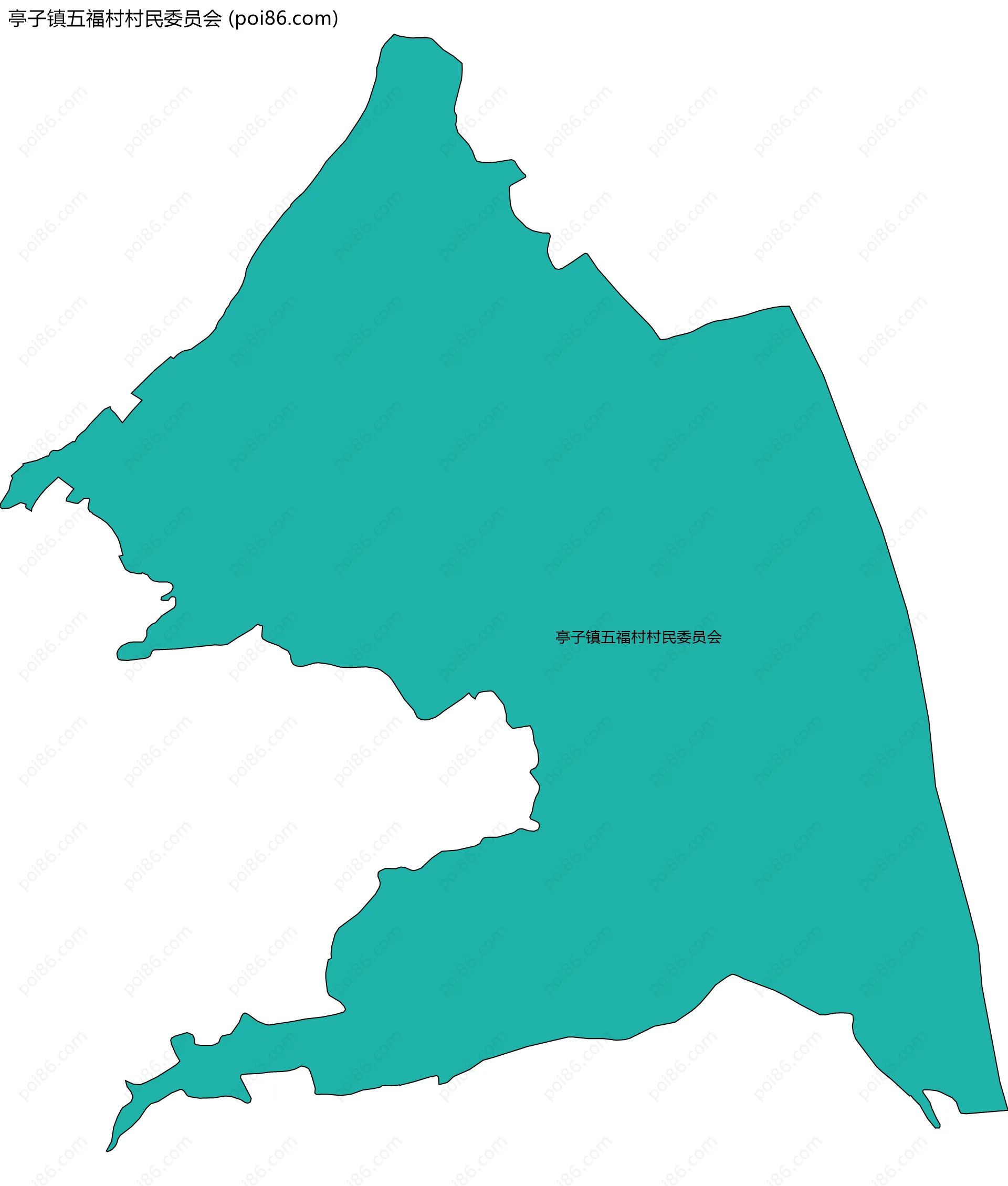 亭子镇五福村村民委员会边界地图