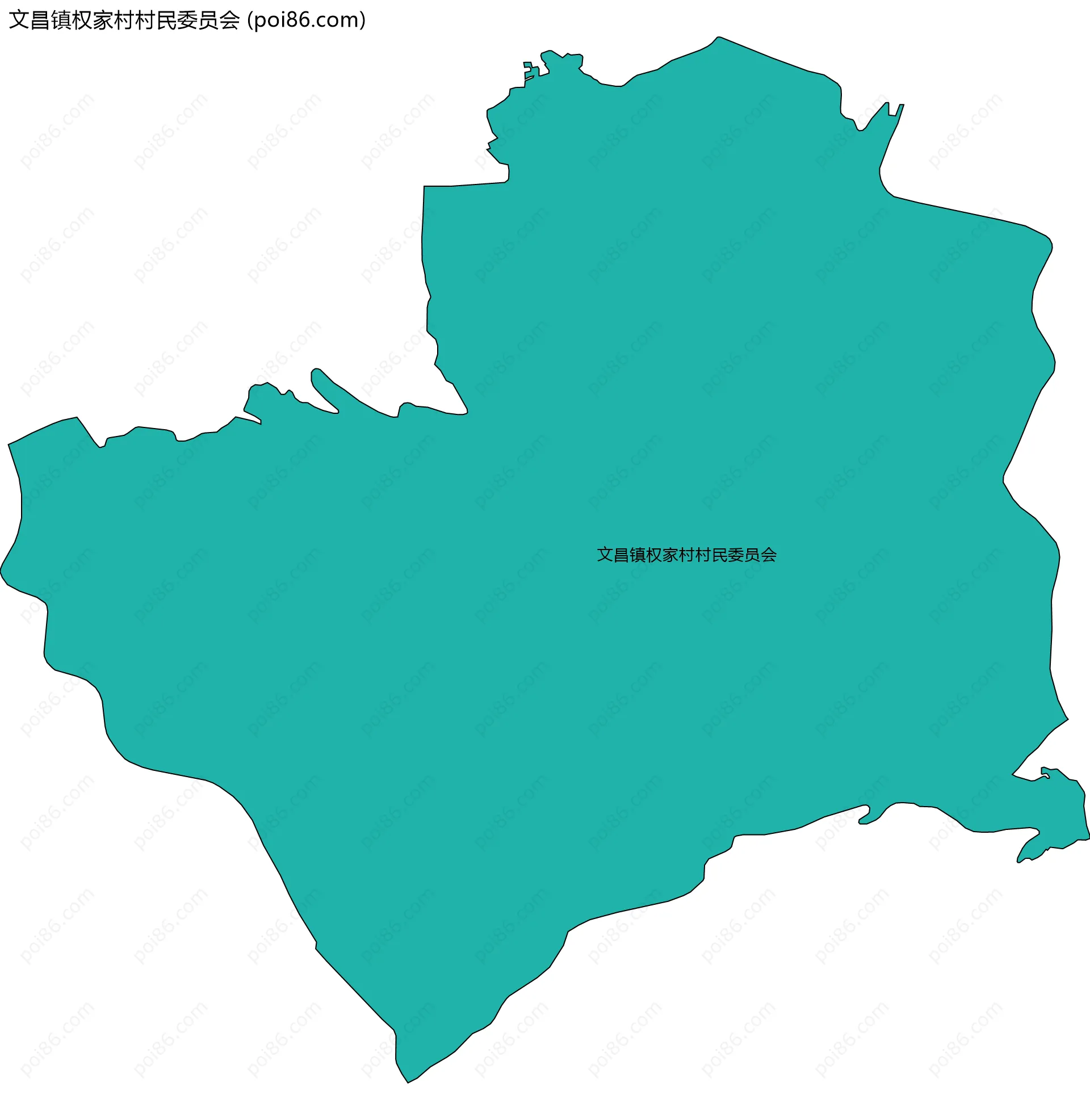 文昌镇权家村村民委员会边界地图