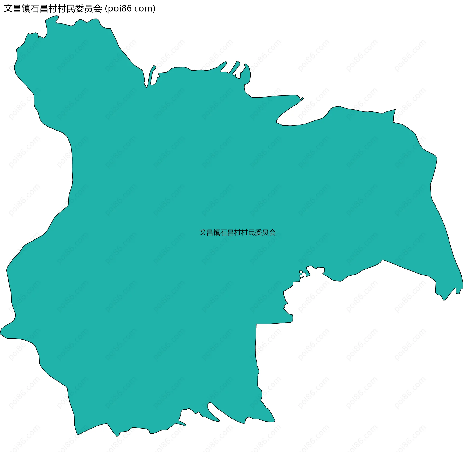 文昌镇石昌村村民委员会边界地图