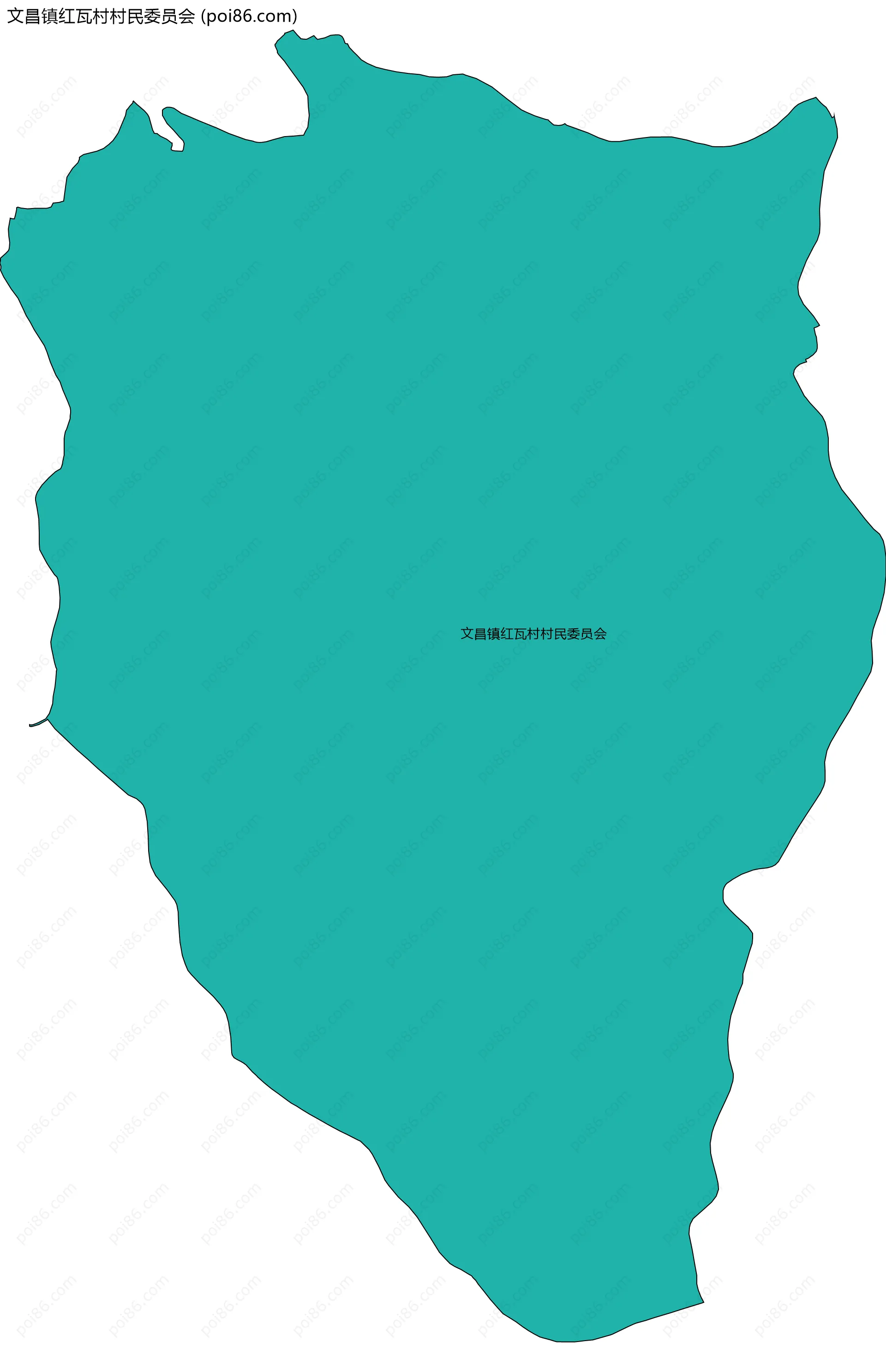 文昌镇红瓦村村民委员会边界地图