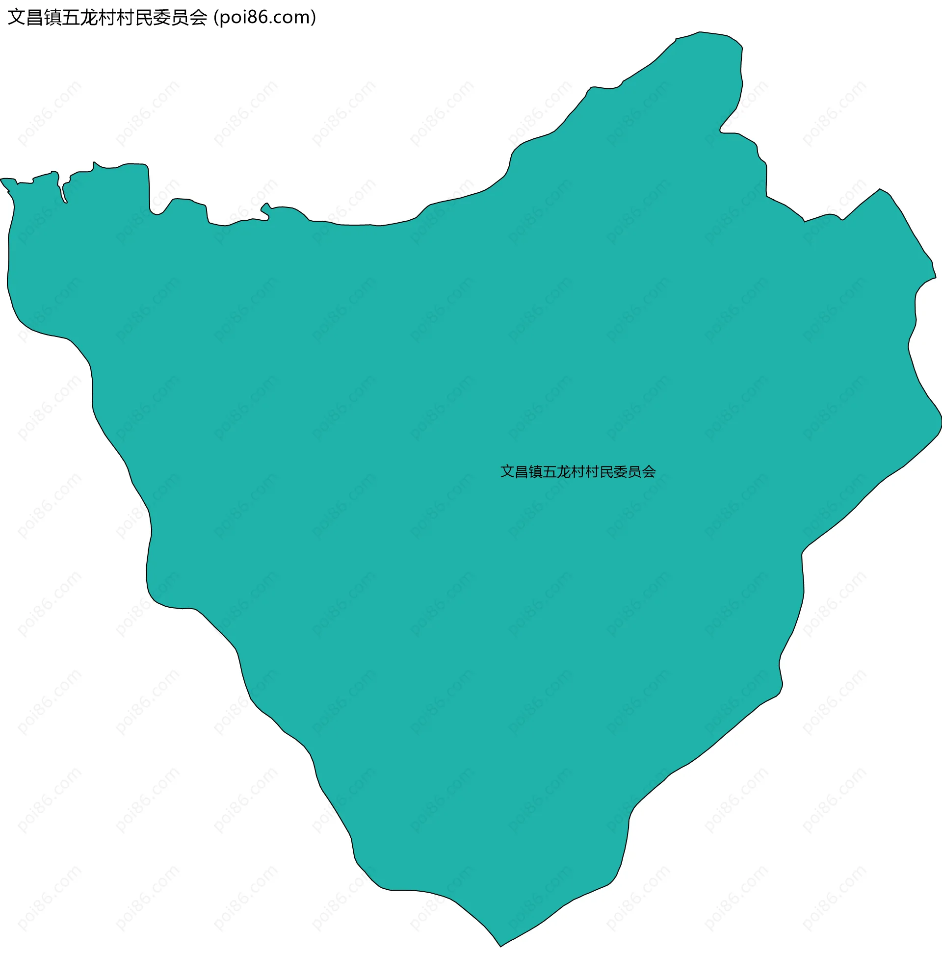 文昌镇五龙村村民委员会边界地图