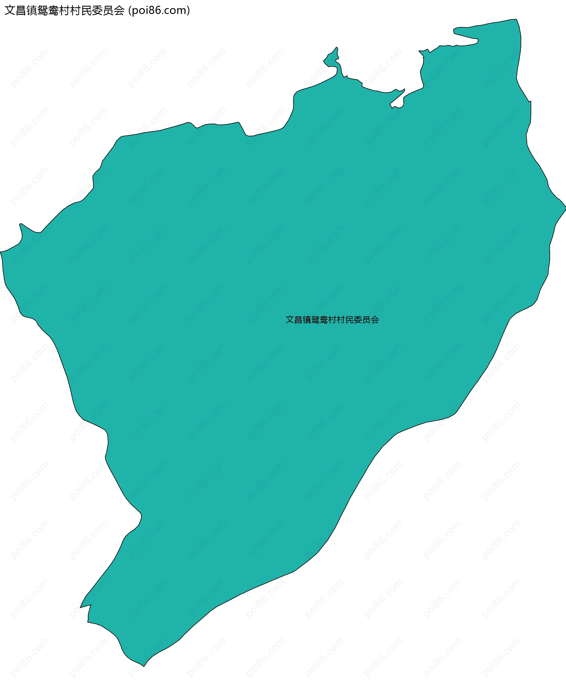 文昌镇鸳鸯村村民委员会边界地图