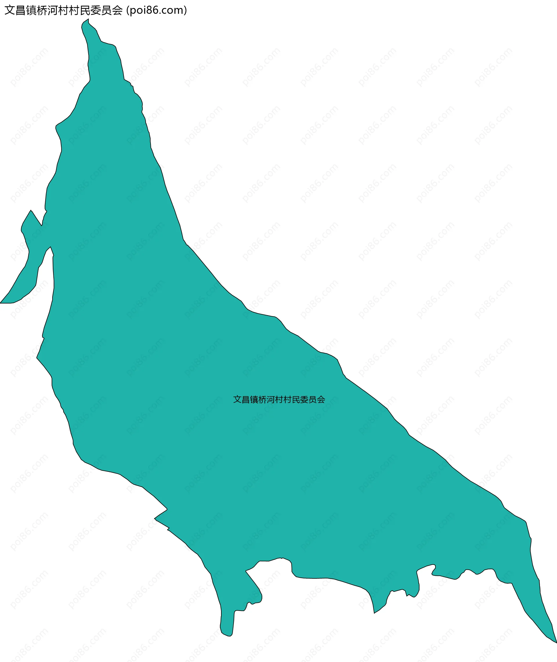 文昌镇桥河村村民委员会边界地图