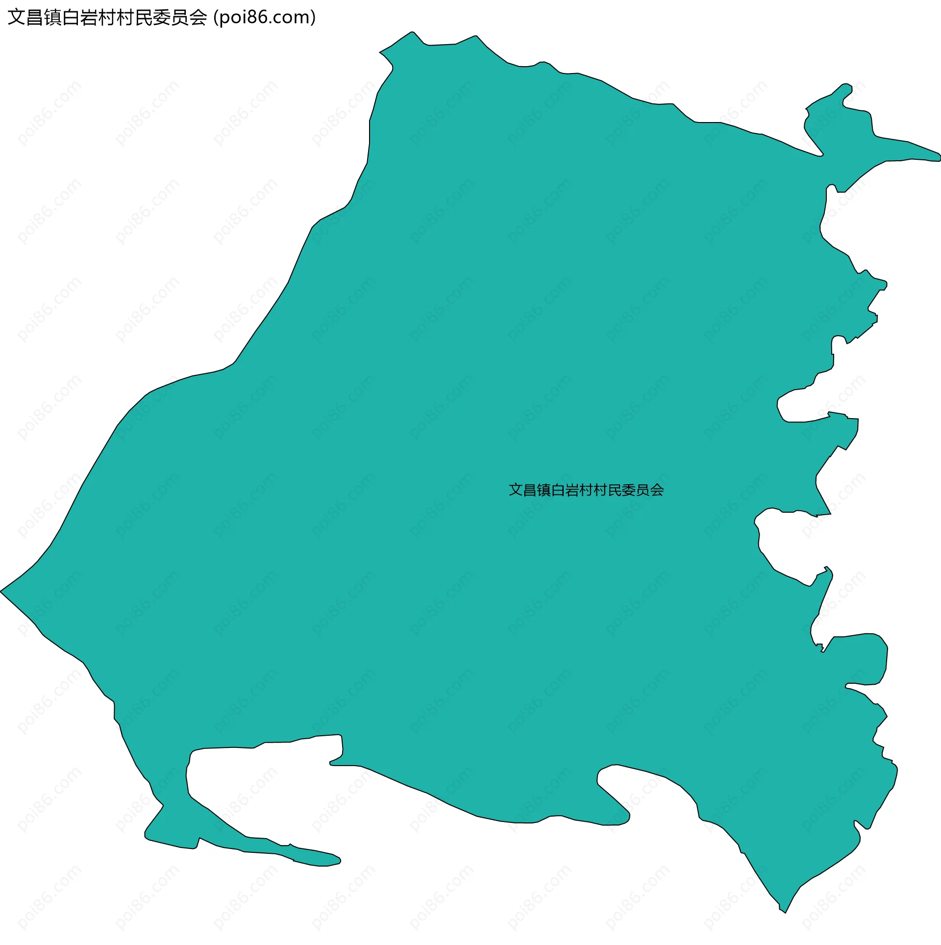 文昌镇白岩村村民委员会边界地图