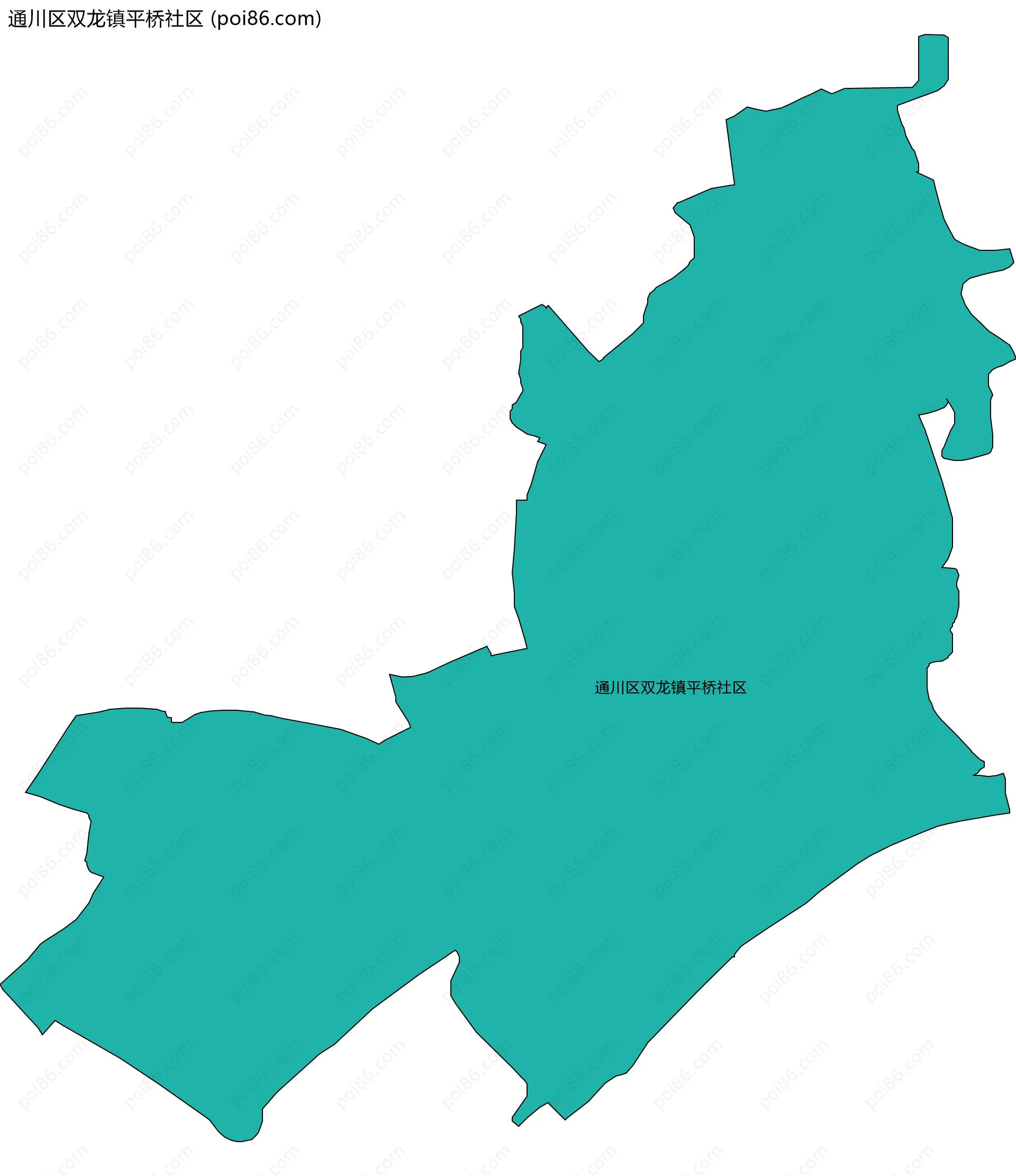 通川区双龙镇平桥社区边界地图