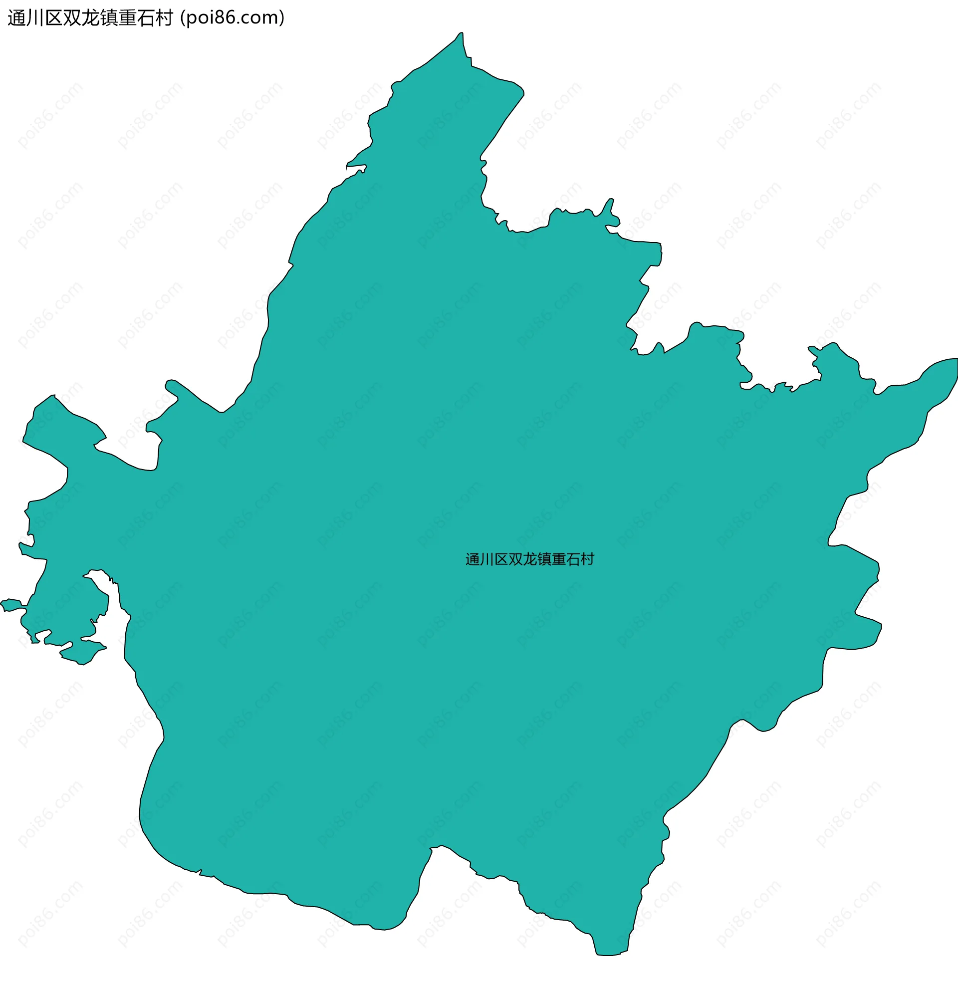 通川区双龙镇重石村边界地图